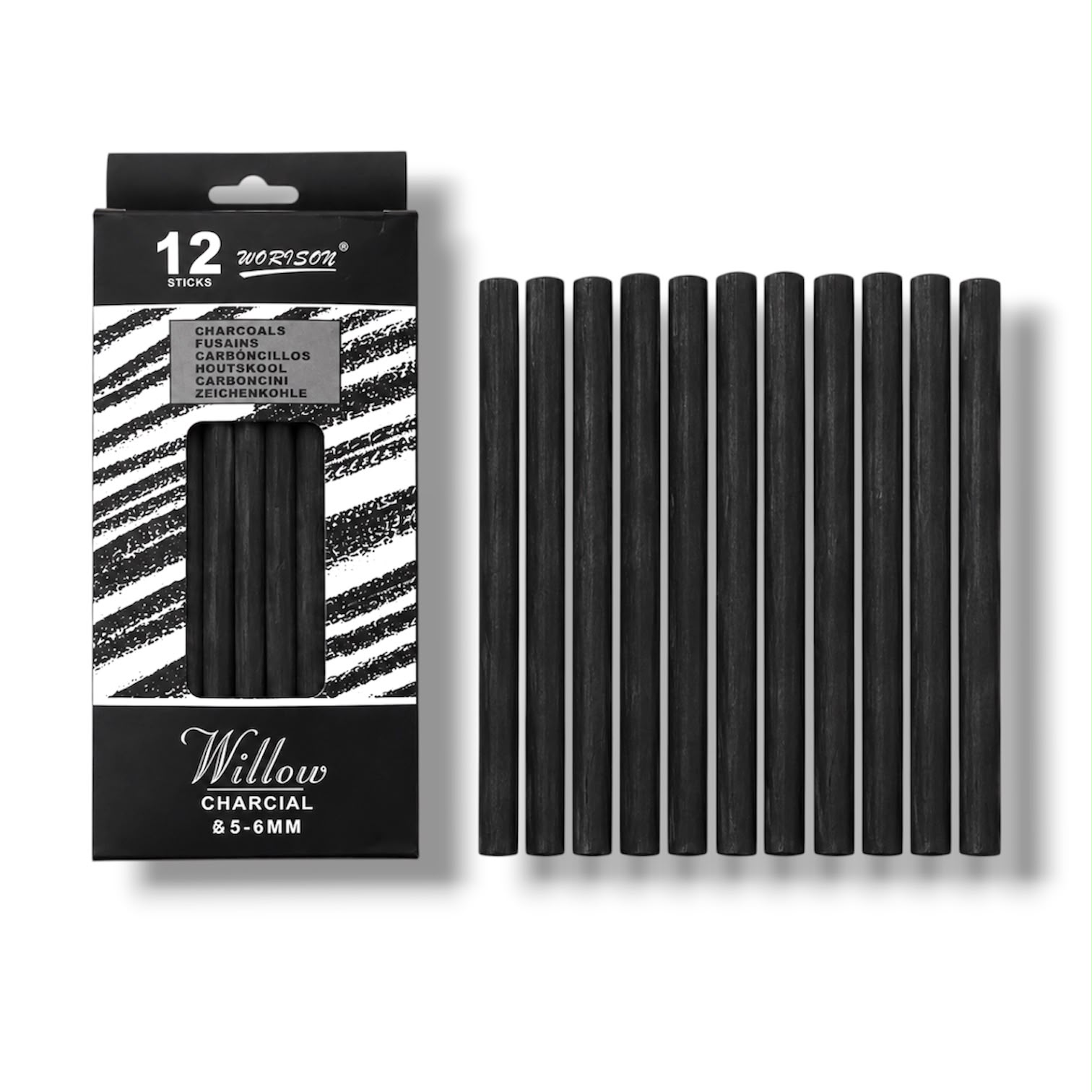 Worison Willow Charcial 12 Sticks Set