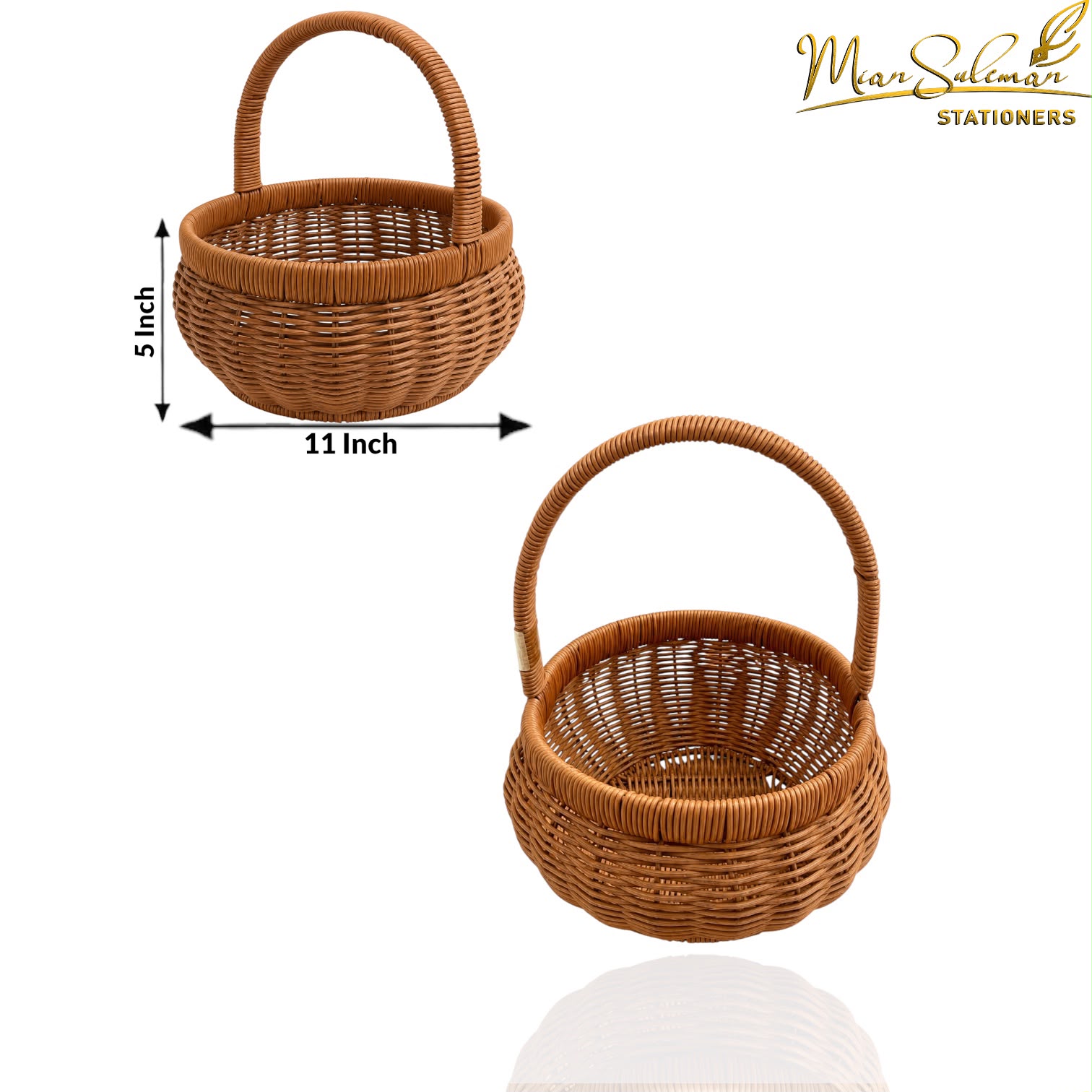 Natural Wicker Oval Gift Basket With Handle
