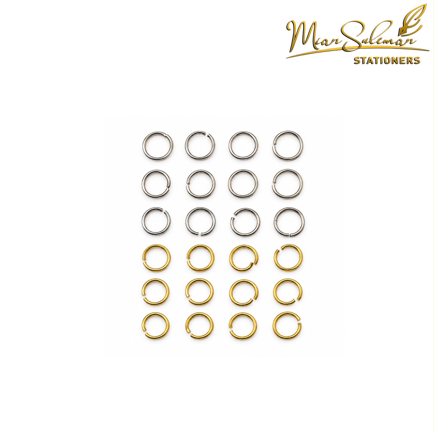 Keychain Jump Rings Set – 24 Pcs (12 Silver + 12 Gold) for Resin Art