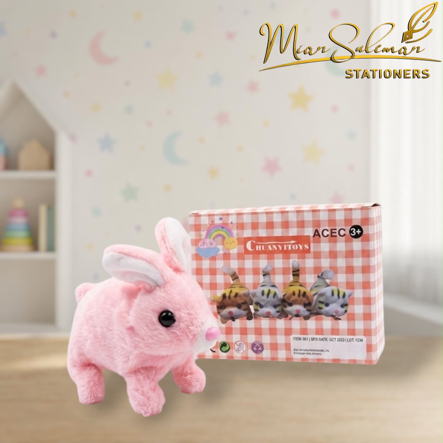 Interactive Electronic Plush Hopping Bunny Toy