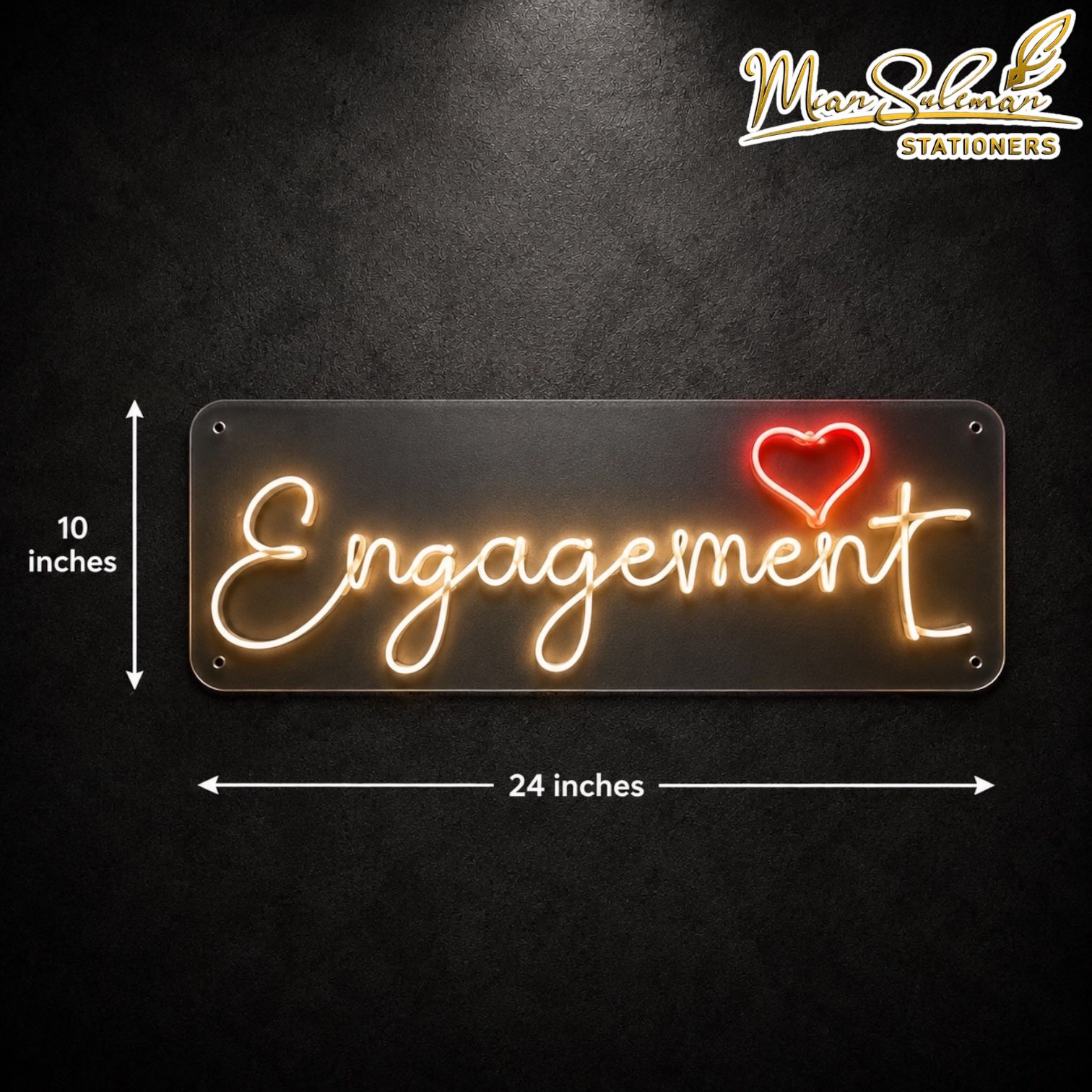 LED Neon Board Engagement Sign 10x24 Inches