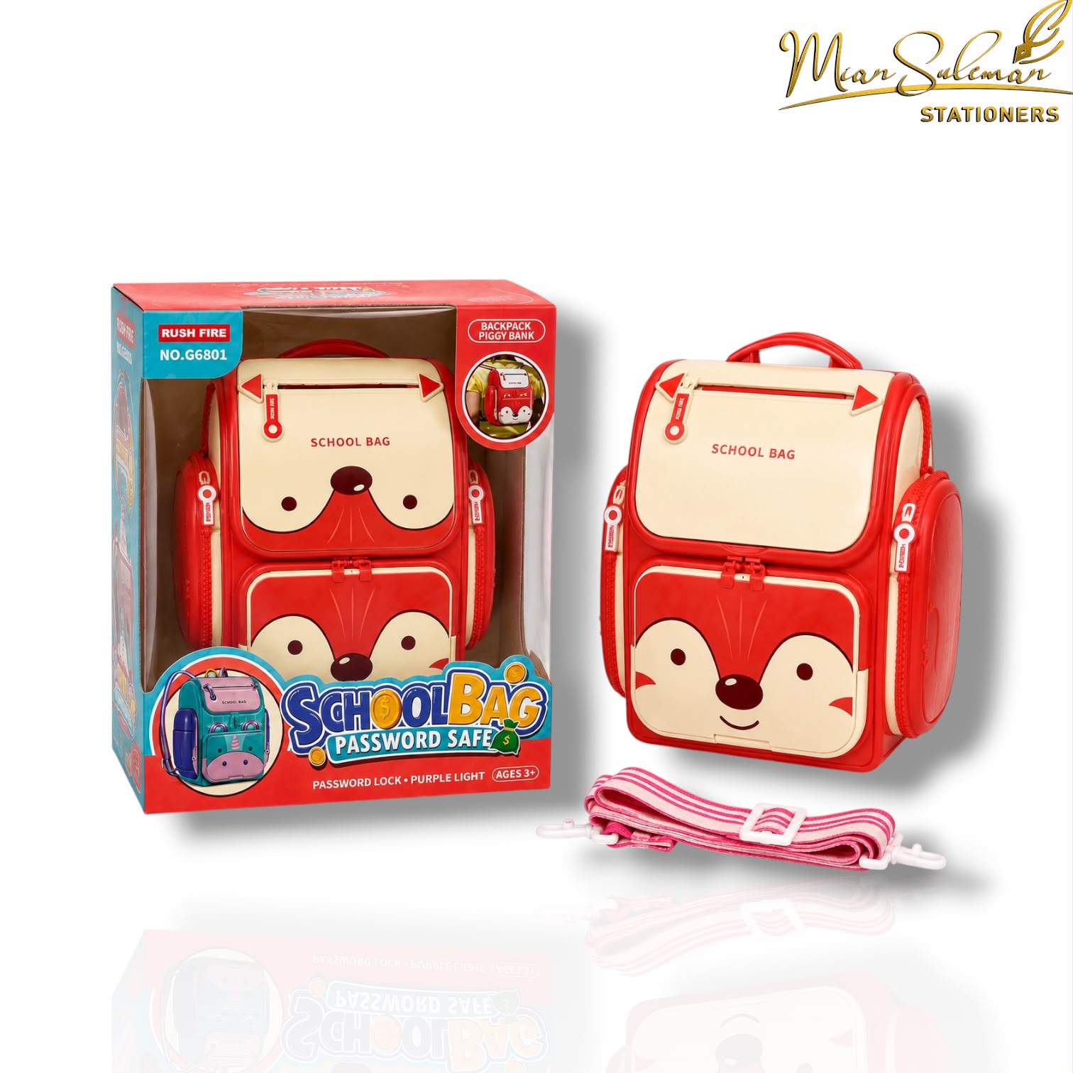School Bag Password Safe Money Bank For Kids