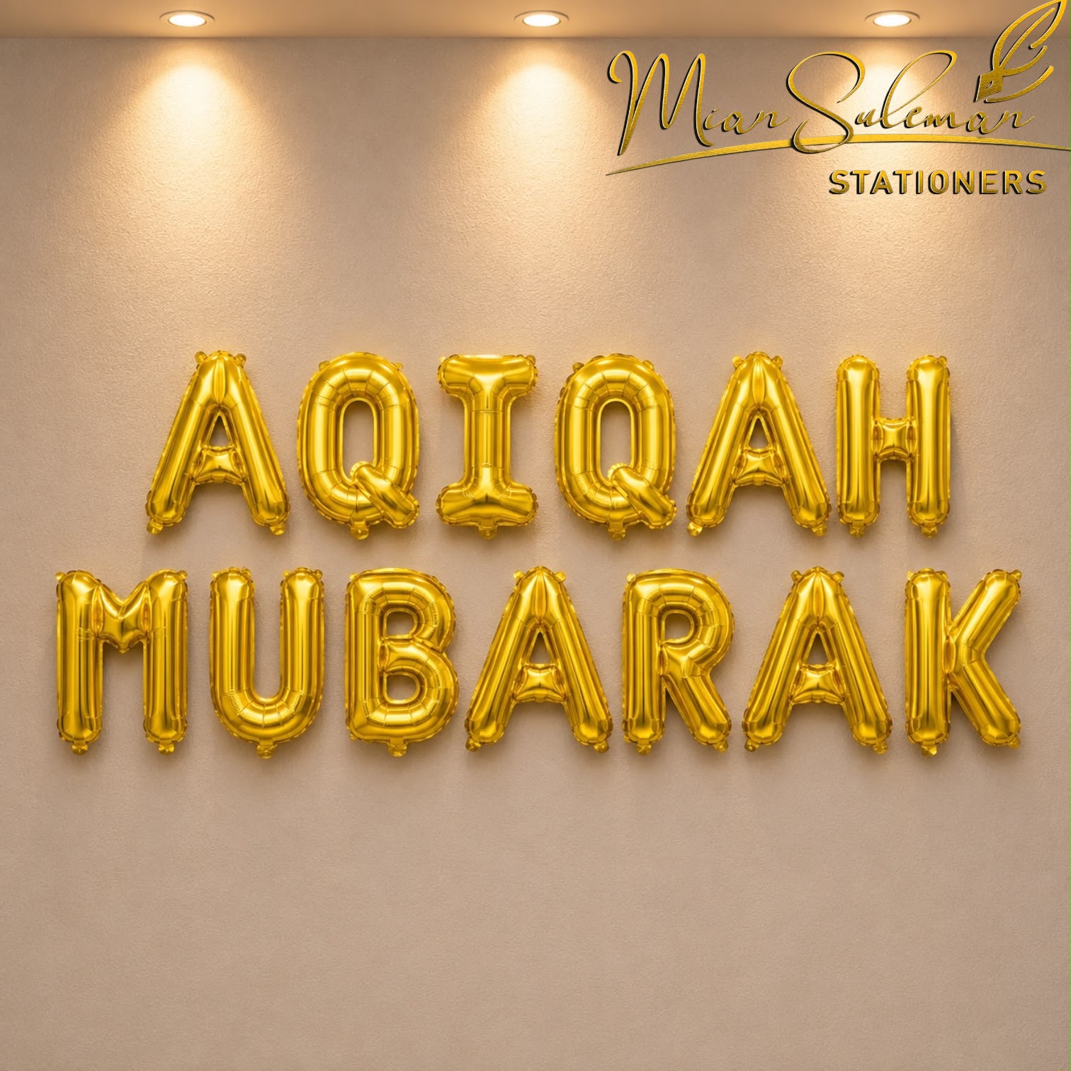 Aqiqah Mubarak Foil Balloons Banner