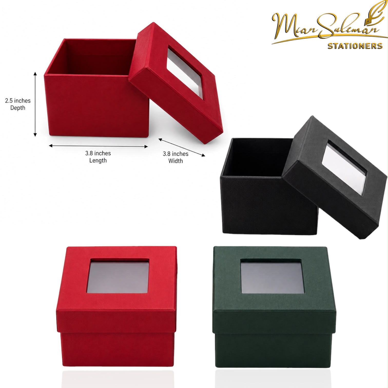 Cardboard Square Gift Box With Transparent Top Window