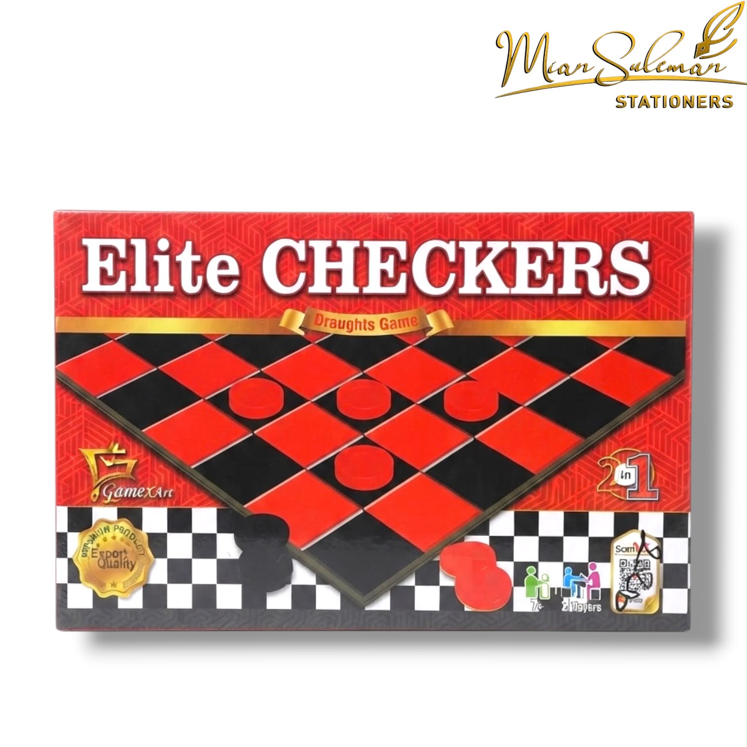 2-in-1 Elite Checkers Draughts Game