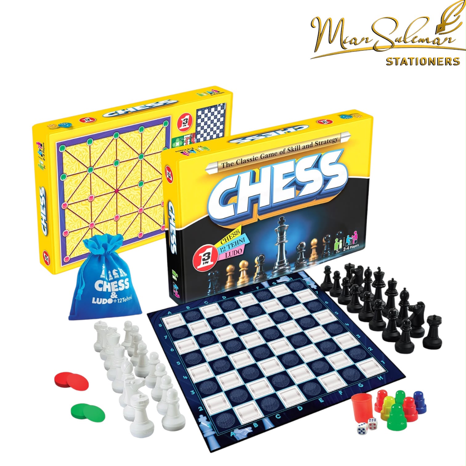 Chess Ludo & 12 Tehni Board Game Set
