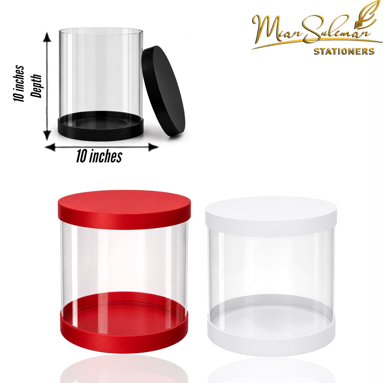 Transparent Round PVC Cylinder Cake Box With Double Sided Lid