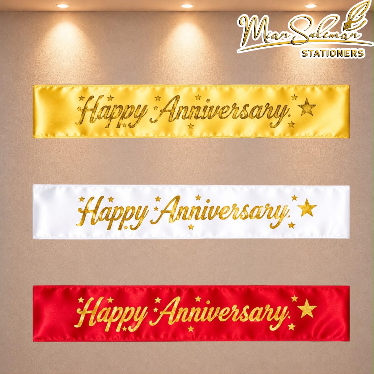 Glitter Printed Happy Anniversary Celebration Sash