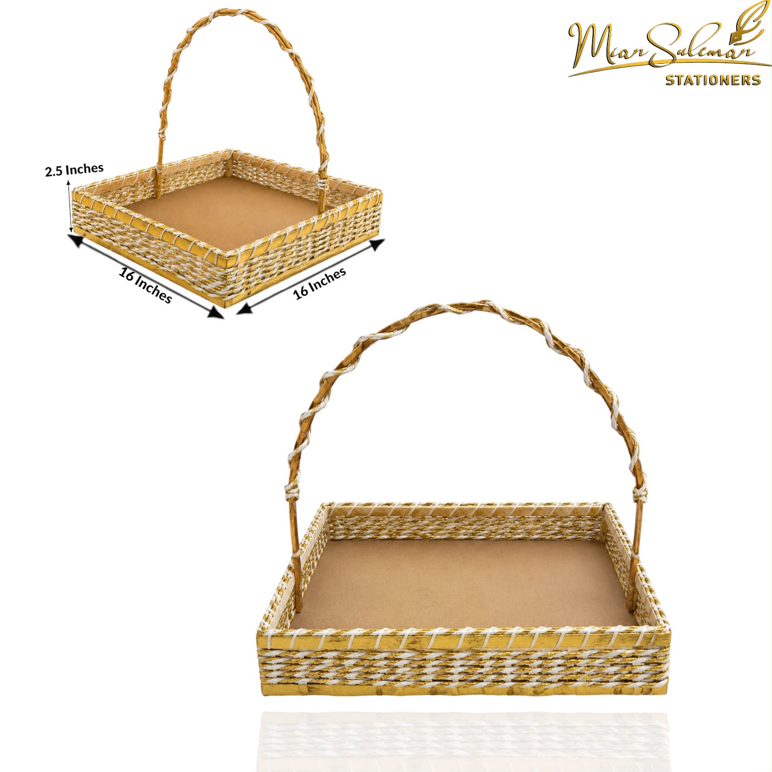 Woven Gift Basket With Handle