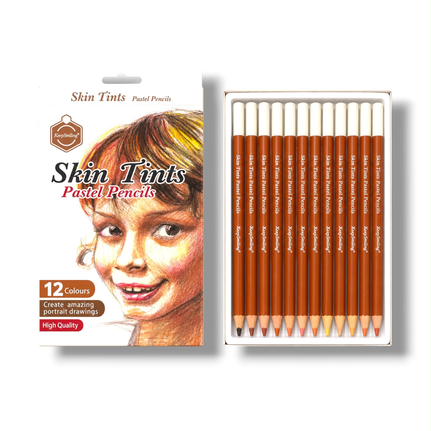 Keep Smiling Skin Tints Pastel Pencils 12 Pcs Set