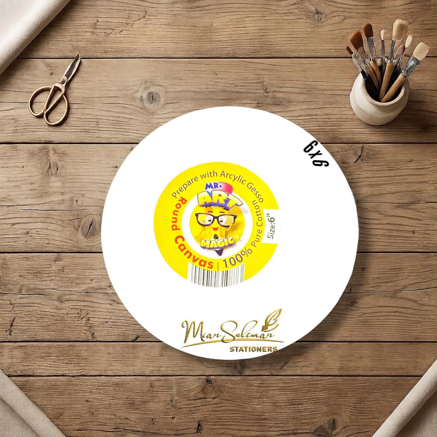 Mini Circle Canvas Board Fine Quality 6x6 Inches