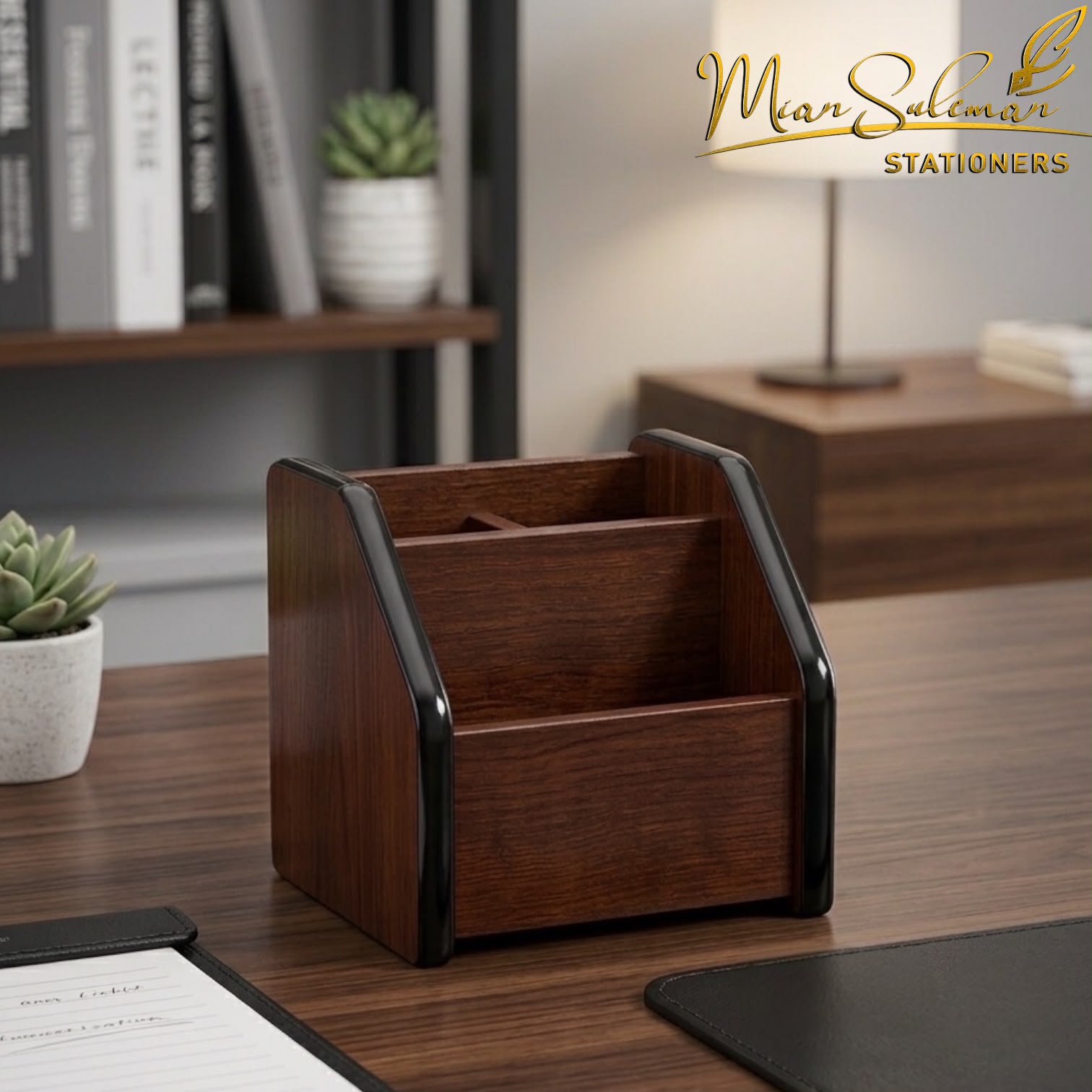 Wooden Pen Stand And Stationery Holder
