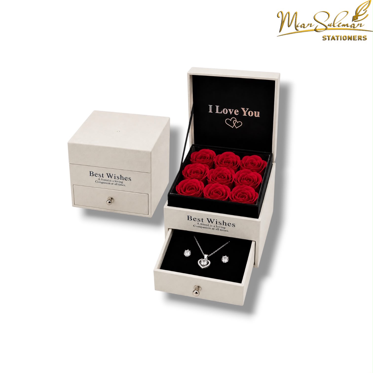 Best Wishes Preserved Eternal Rose Jewelry Gift Box