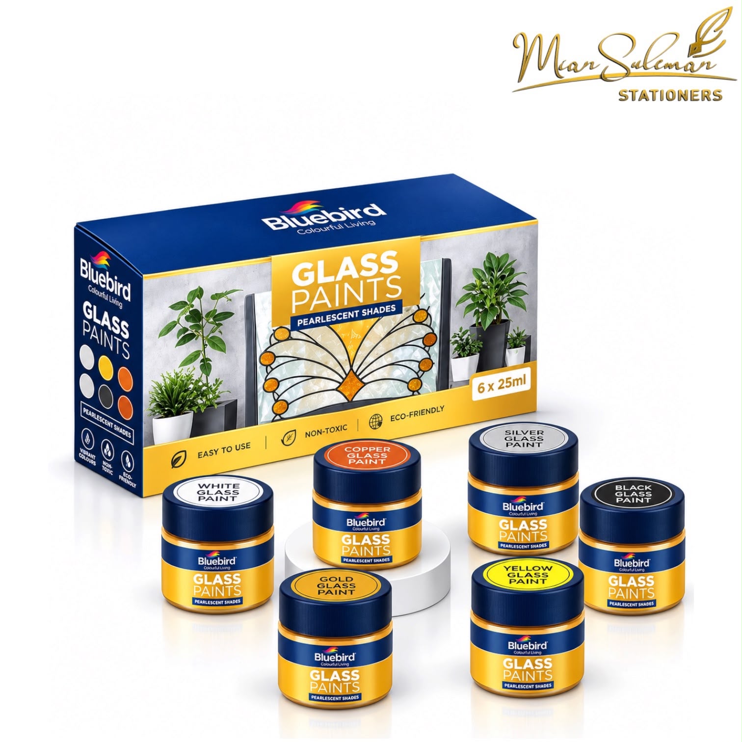 Bluebird Glass Paints 25ml 6 Pcs