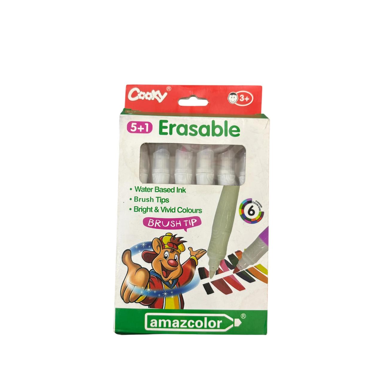Erasable Colour Marker Pack of 6pcs