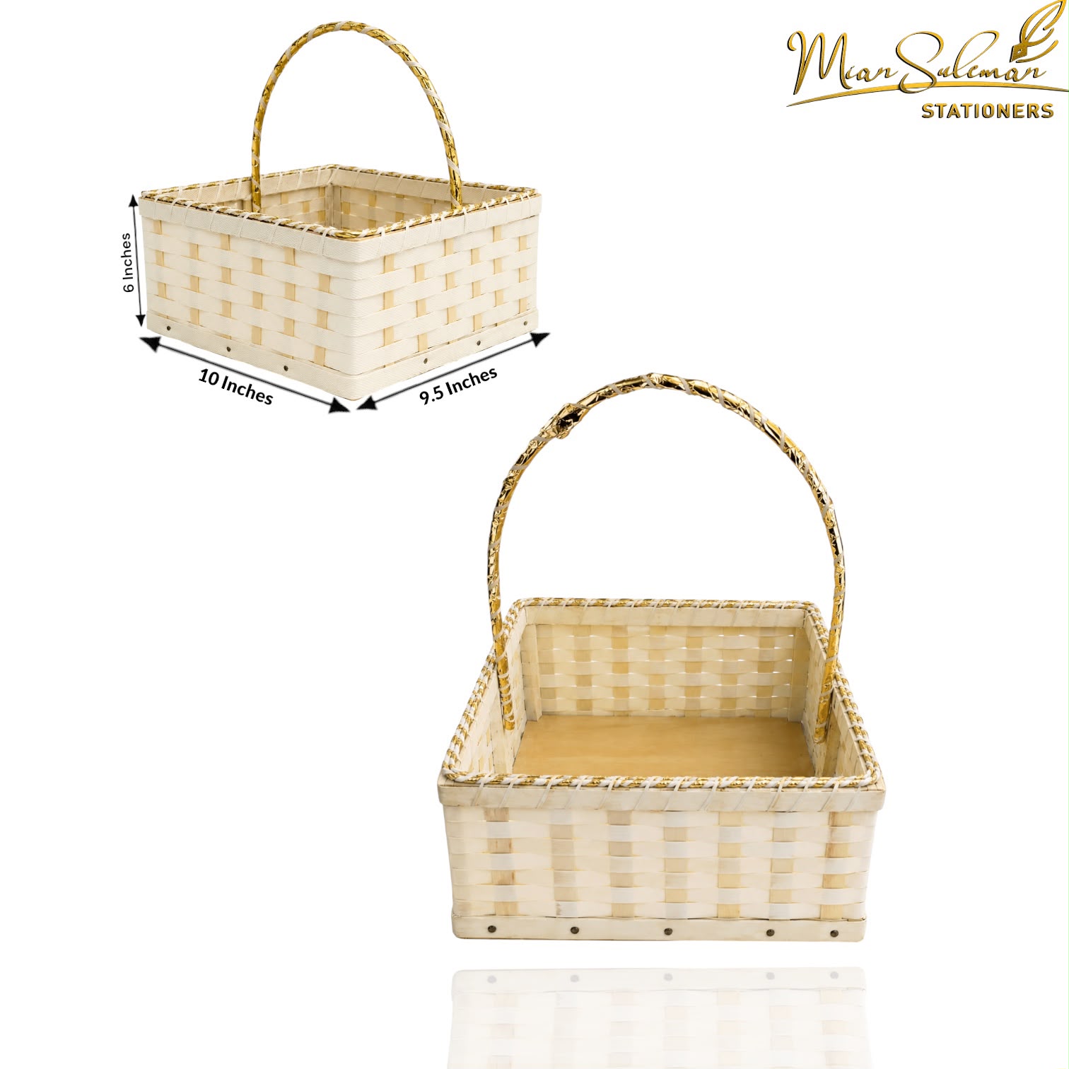 Woven Style Storage Basket With Handle