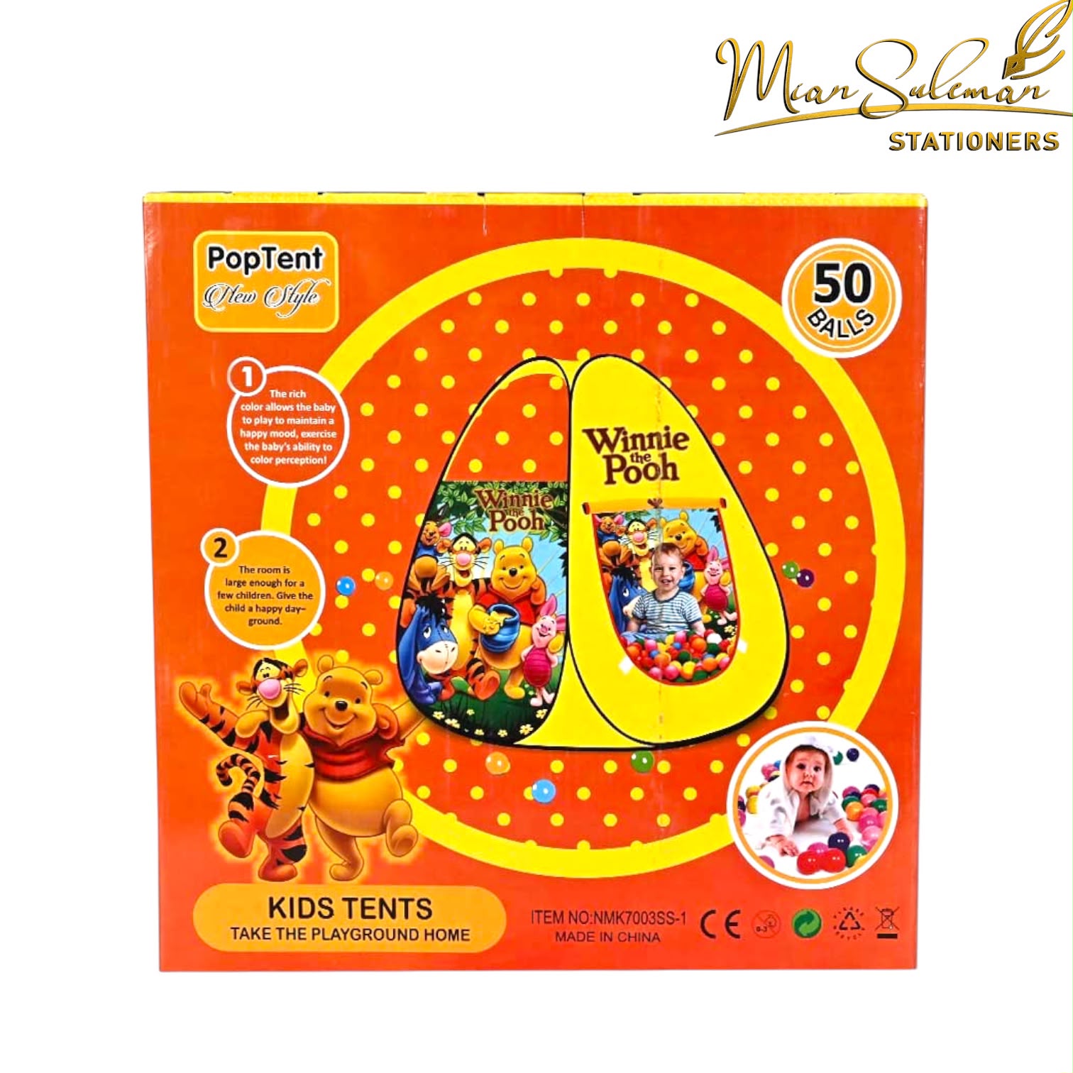 Winnie The Pooh Foldable Kids Play Tent House With 50 Balls