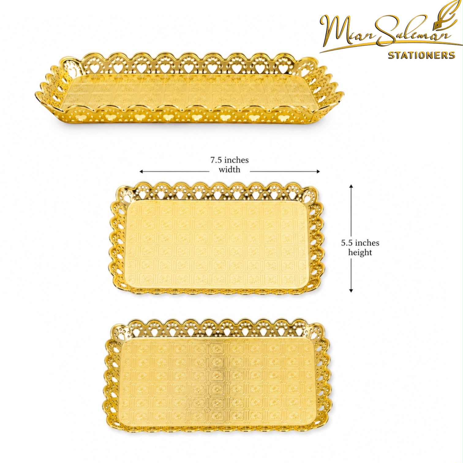 Rectangular Shaped Decorative Trays 3Pcs Set