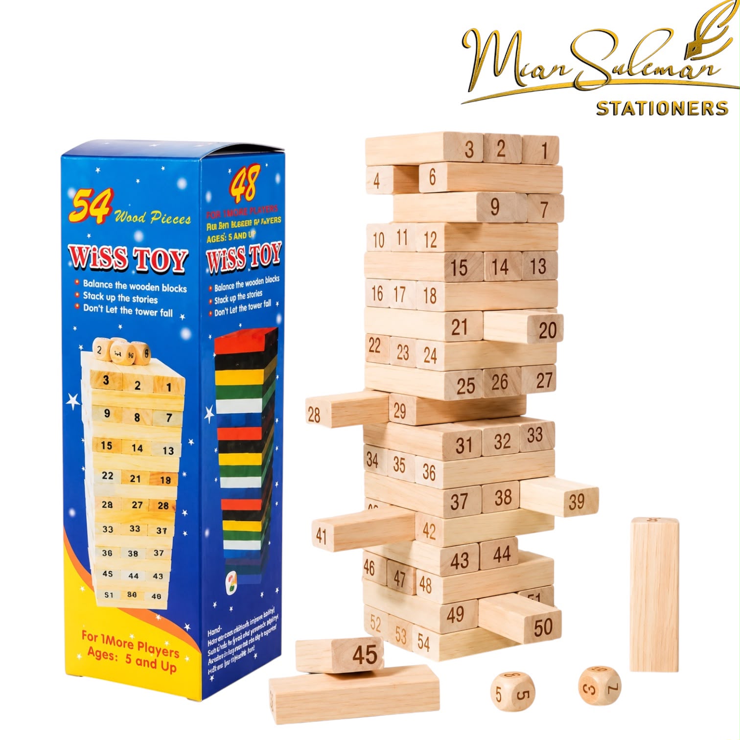 Wiss Toy Wooden Stacking Tower Game 9 Inches