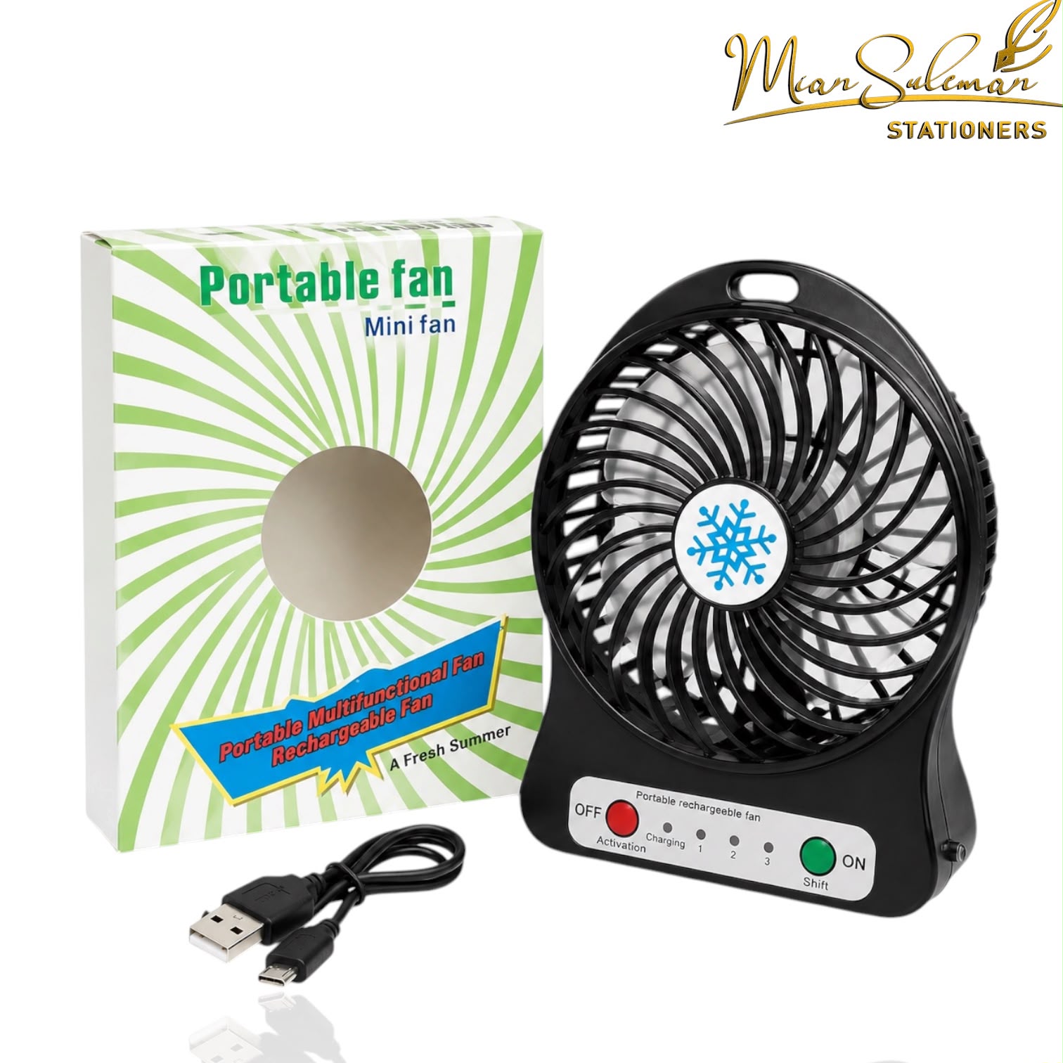 Mini Portable Rechargeable Fan Use For Home,Travel & School