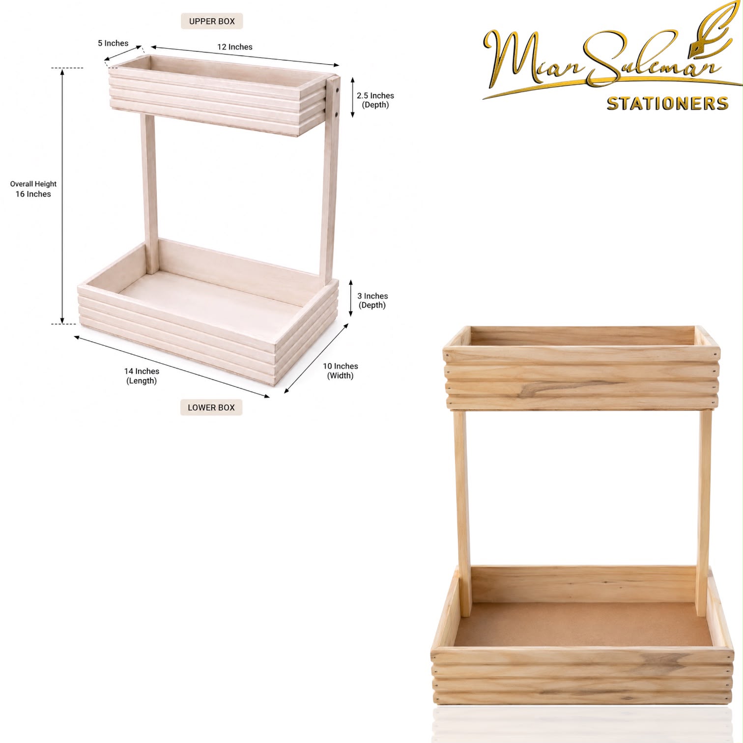 Two-Tier Wooden Gift Basket