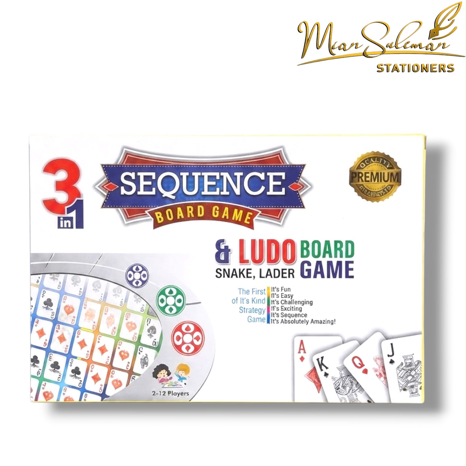 3-in-1 Sequence Ludo Board Game