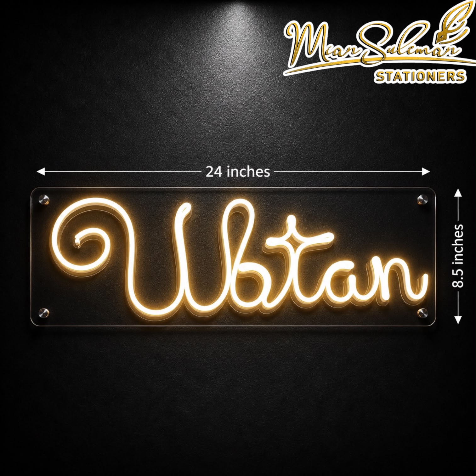 LED Neon Board Ubtan Sign 8.5x24 Inches
