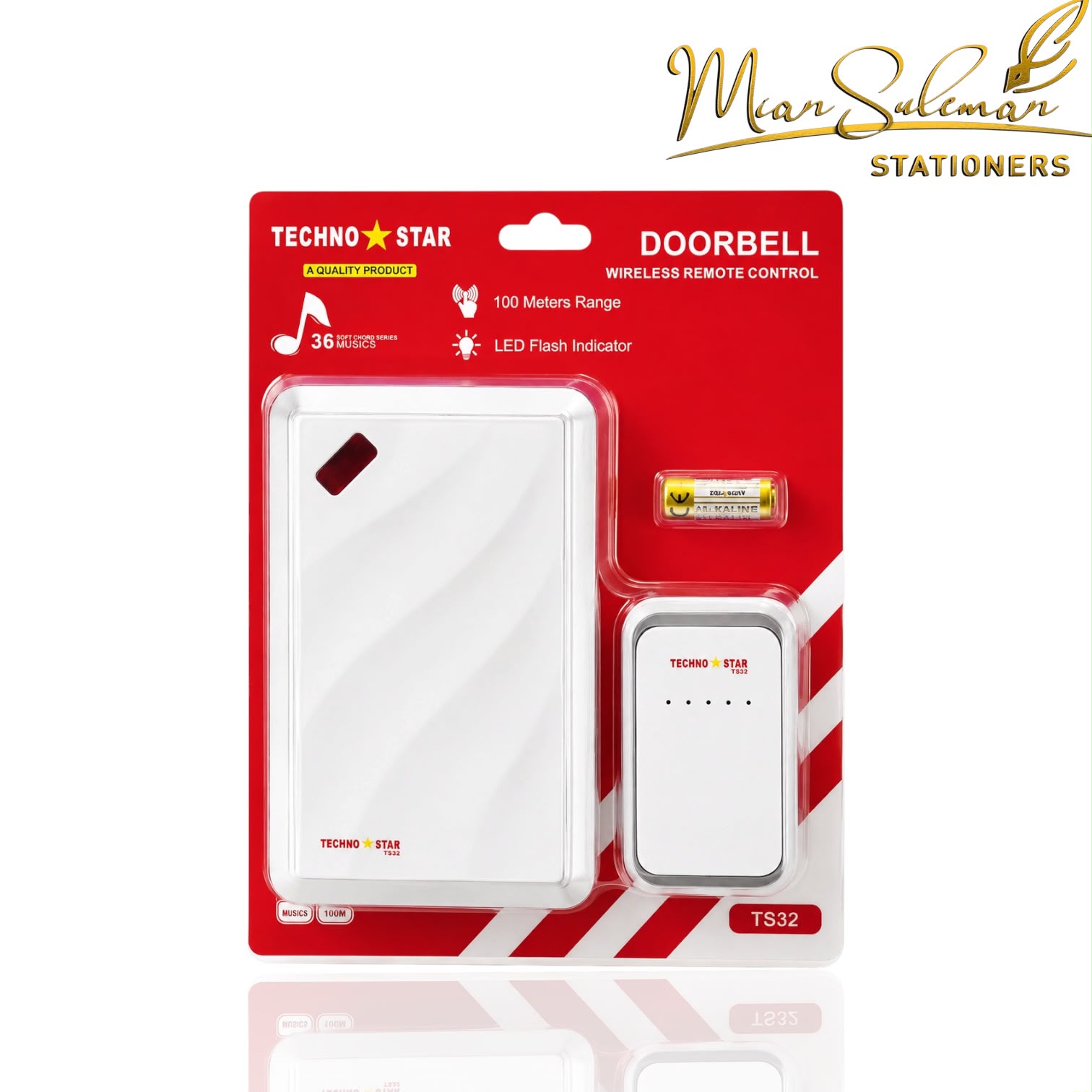 Techno Star DoorBell 36 Musics 100 Meters Range