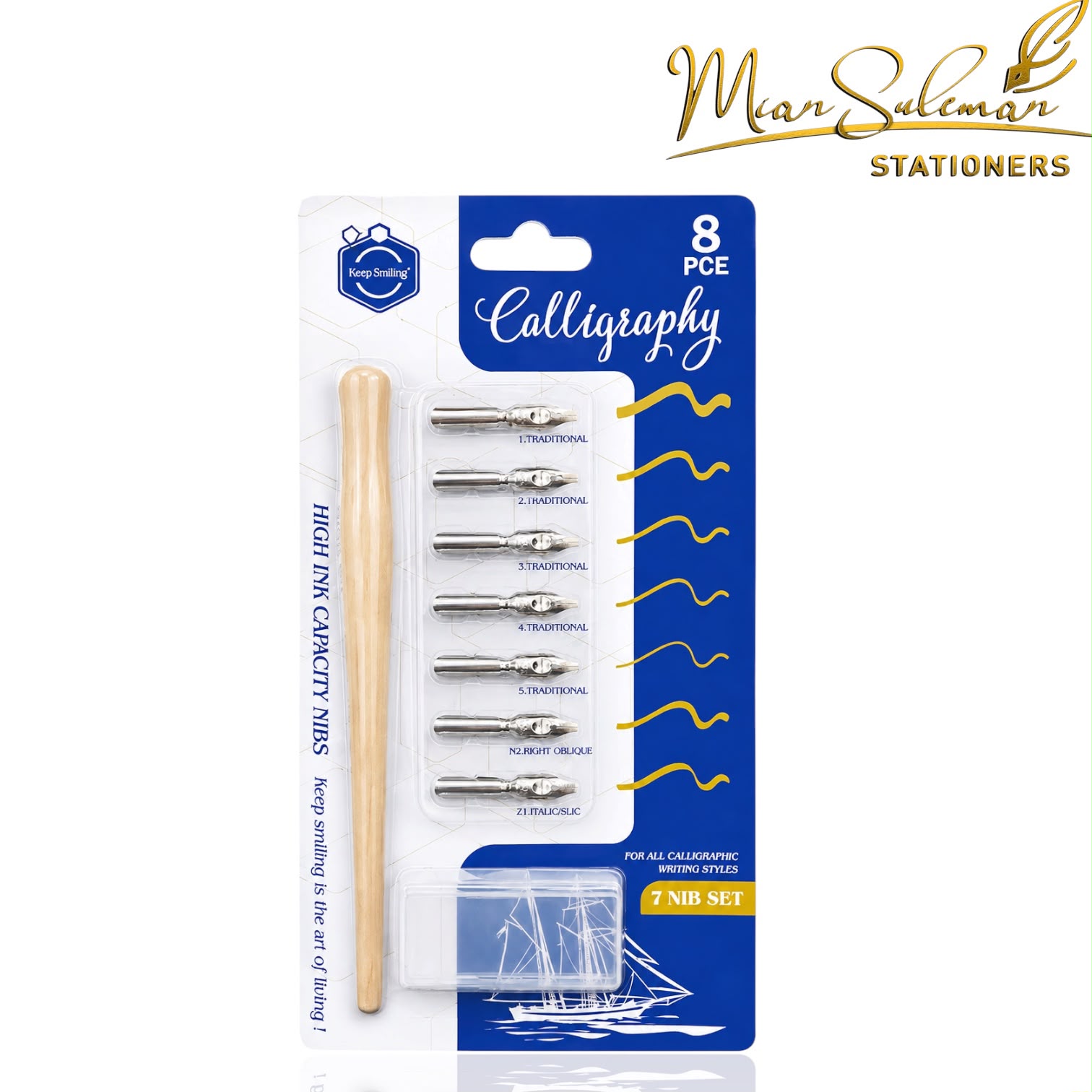 Keep Smiling Calligraphy Dip Pen 8Pcs Set