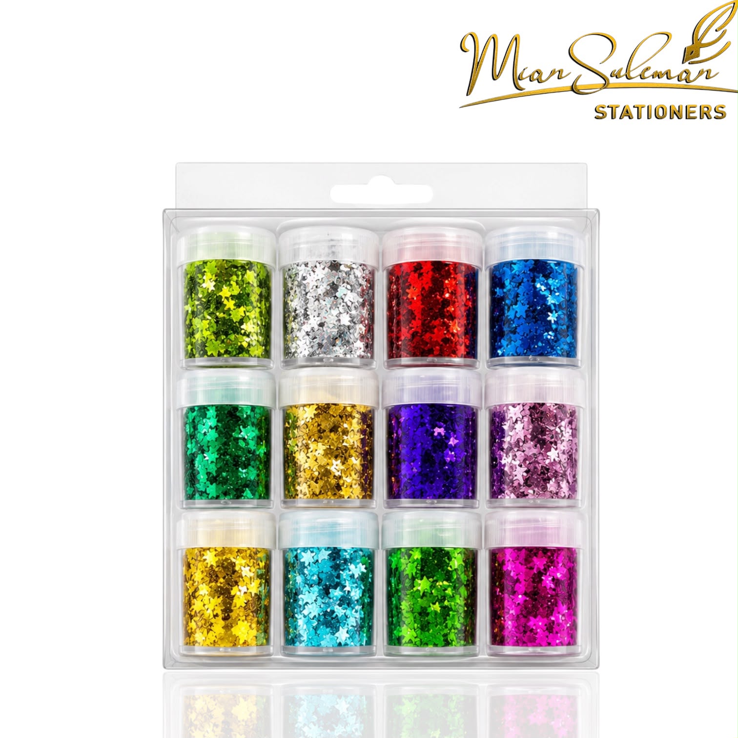 Glitter Stars Powder Pack Of 12 Pcs