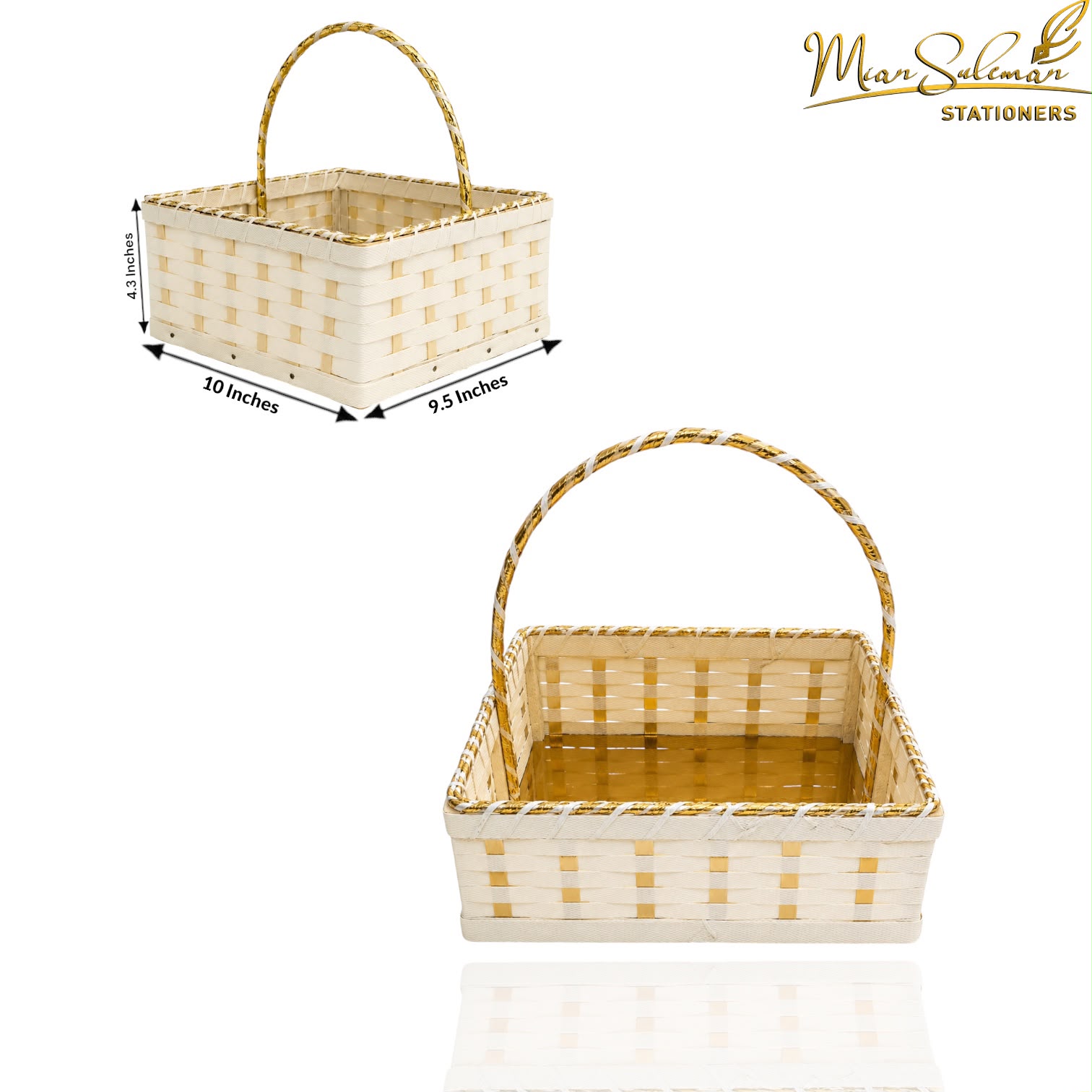 Woven Style Storage Basket With Handle