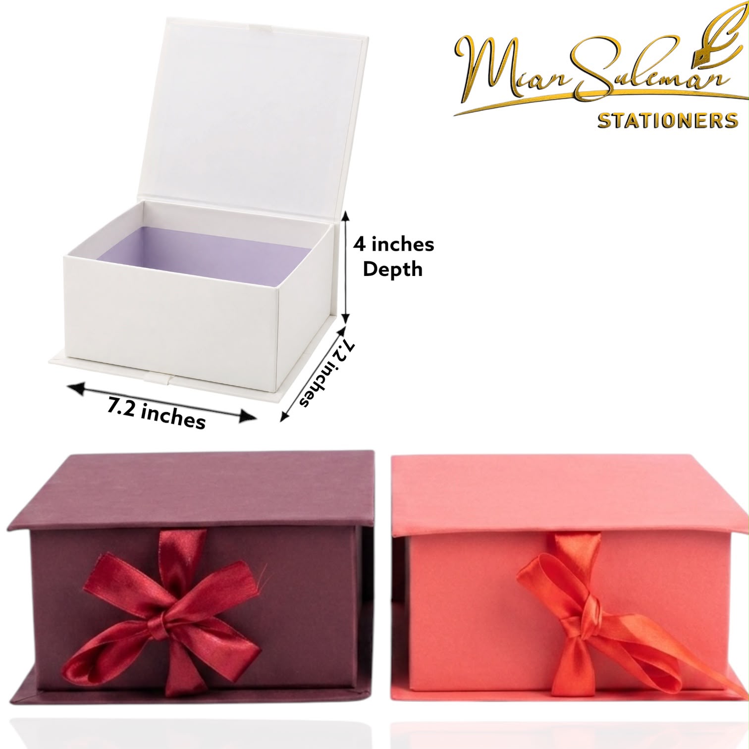 Premium Design Square Shaped With Ribbon Closure Gift Box
