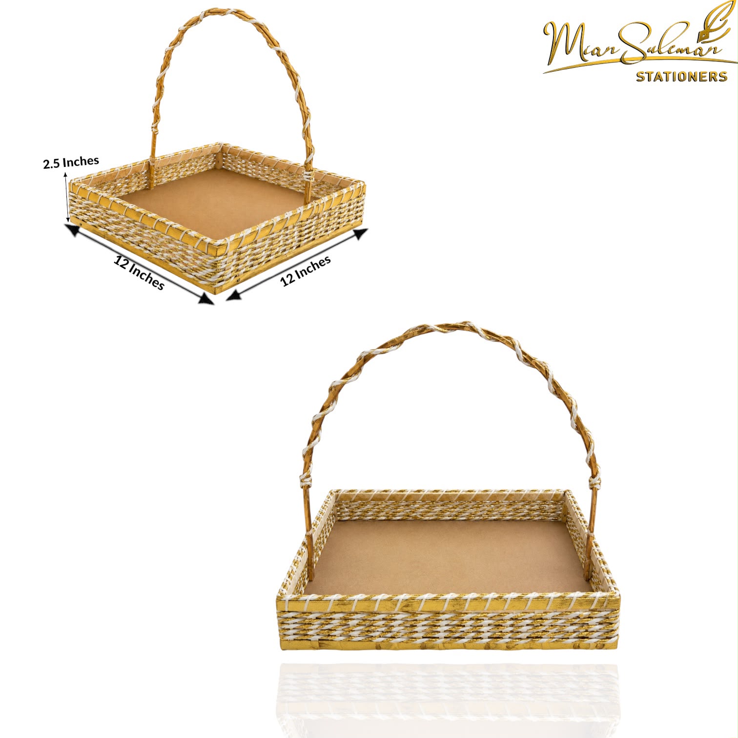 Woven Gift Basket With Handle