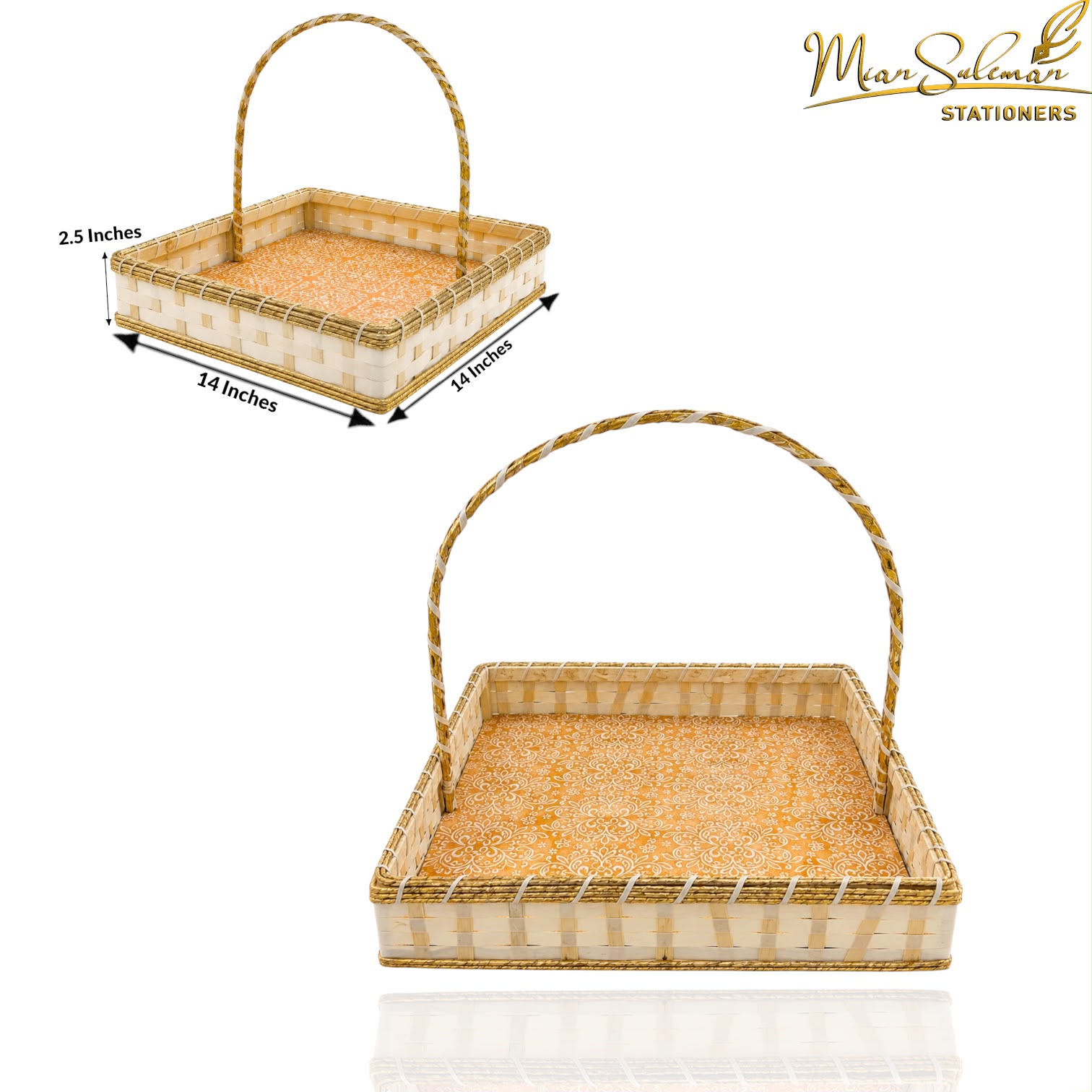 Woven Gift Basket With Handle