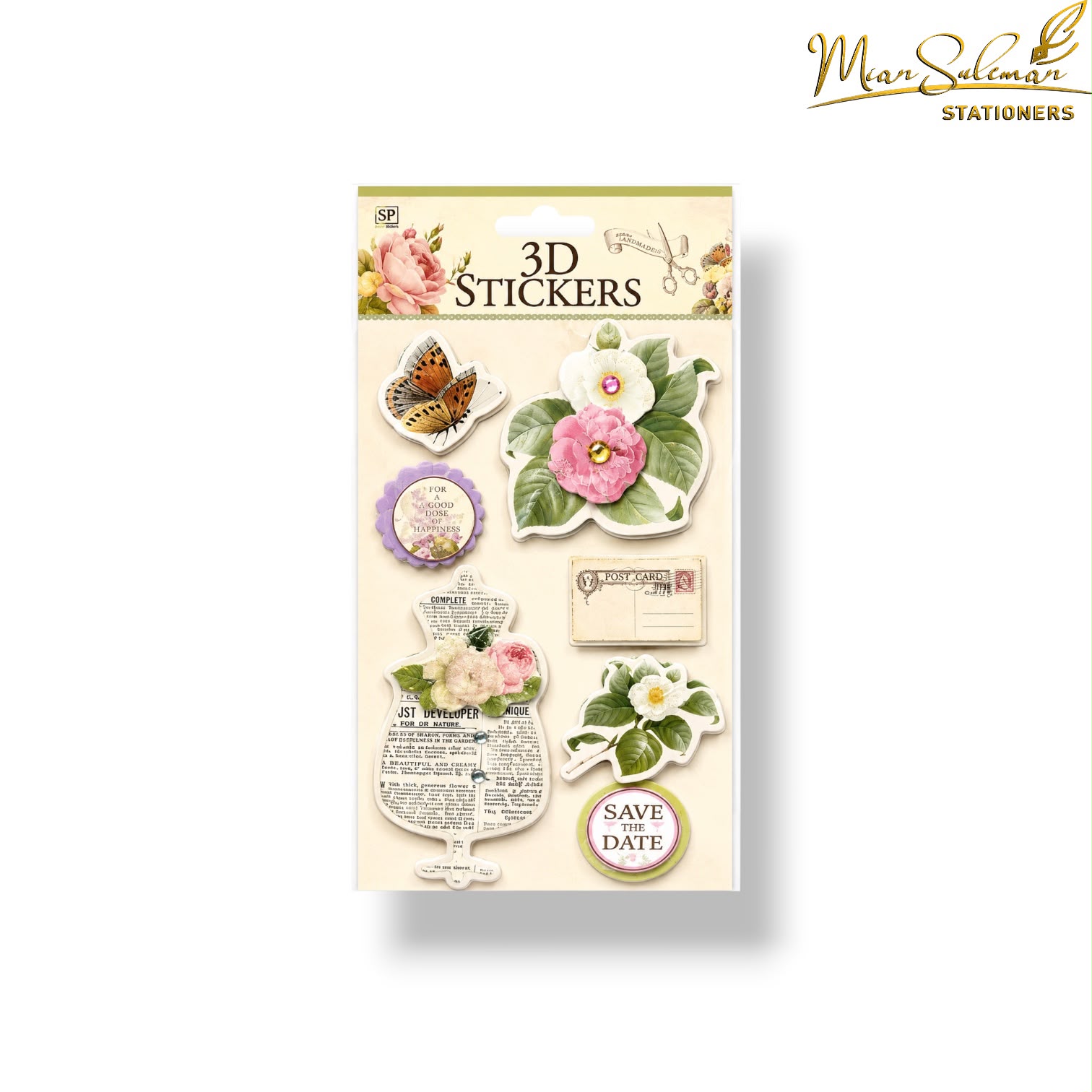 Vintage Floral Scrapbooking 3D Sticker