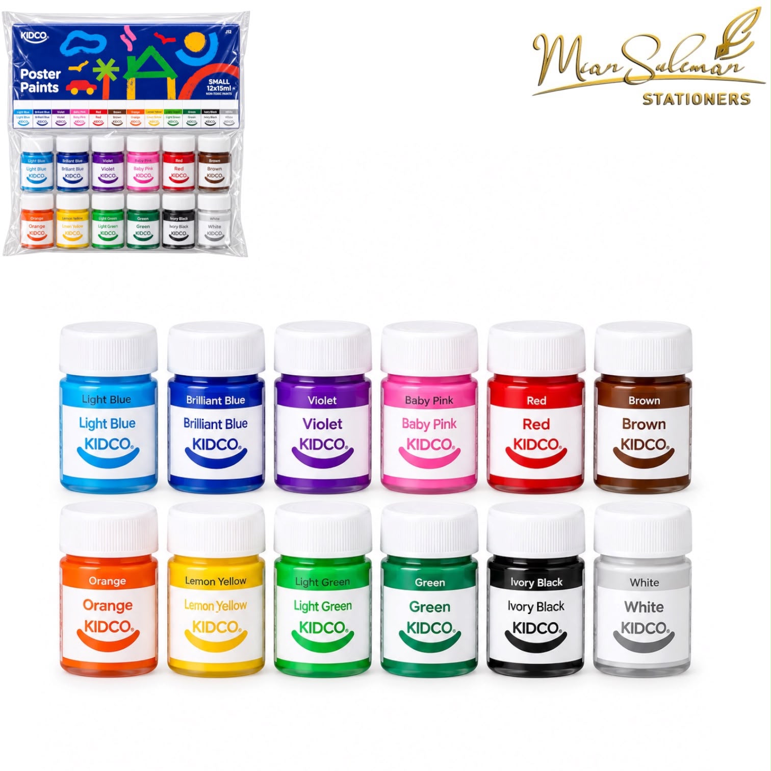 Kidco Poster Paints Pack Of 12 Pcs 15ml