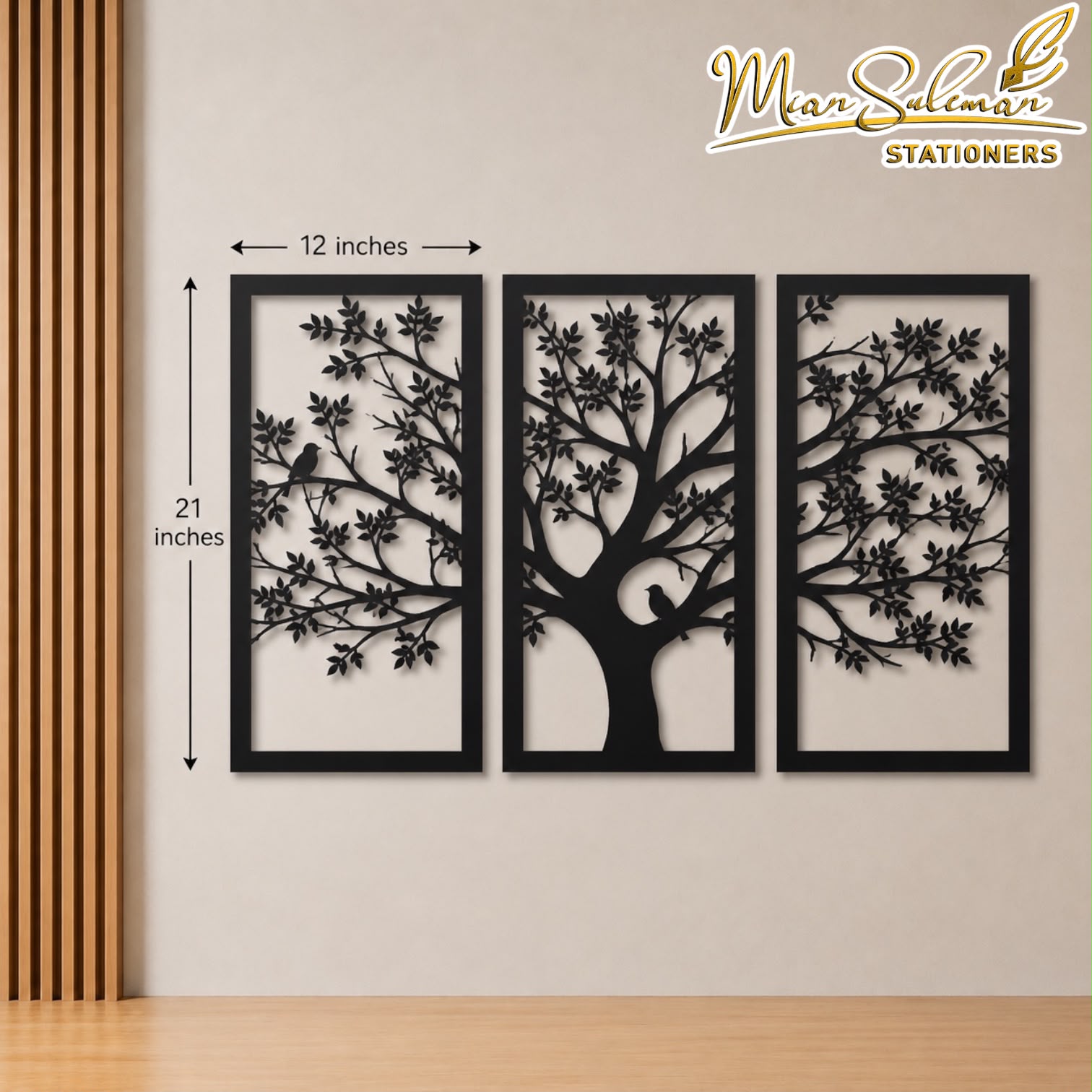 Tree Of Life Branches Decorative Wall Art 3 Piece Set 3MM