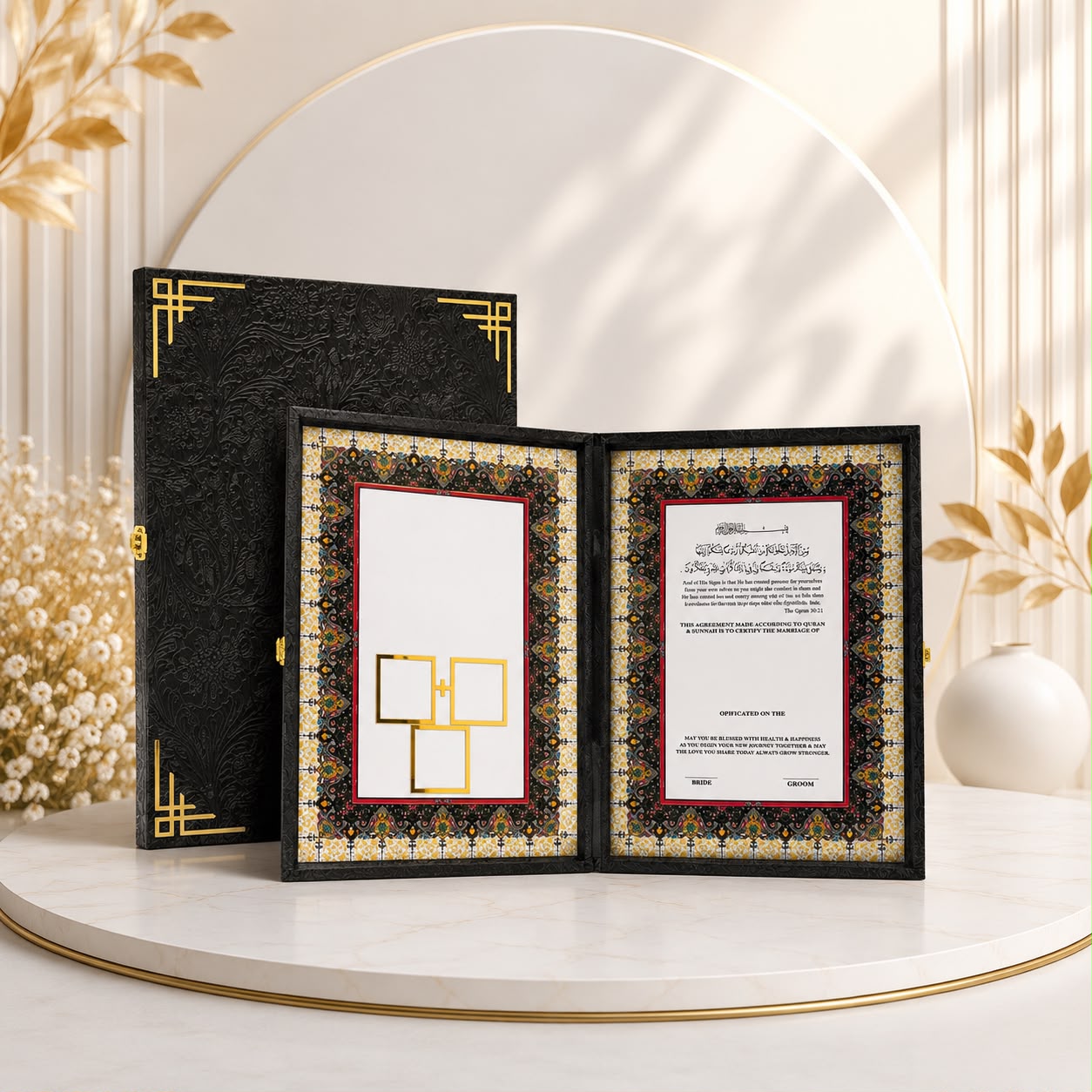 Islamic Acrylic Premium Design Nikkah Book Set
