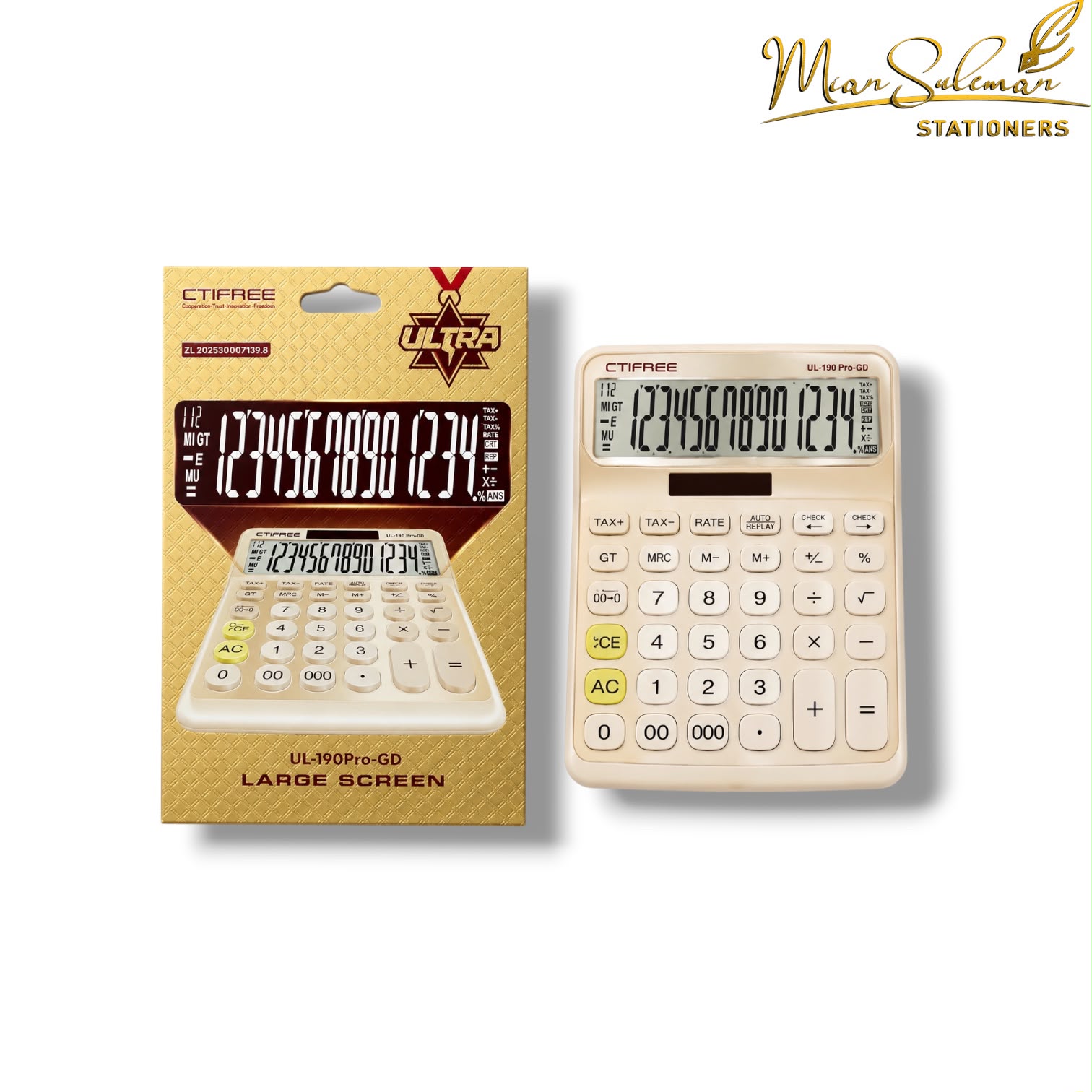 Ctifree Calculator Ul-190PRO-GD Large Screen