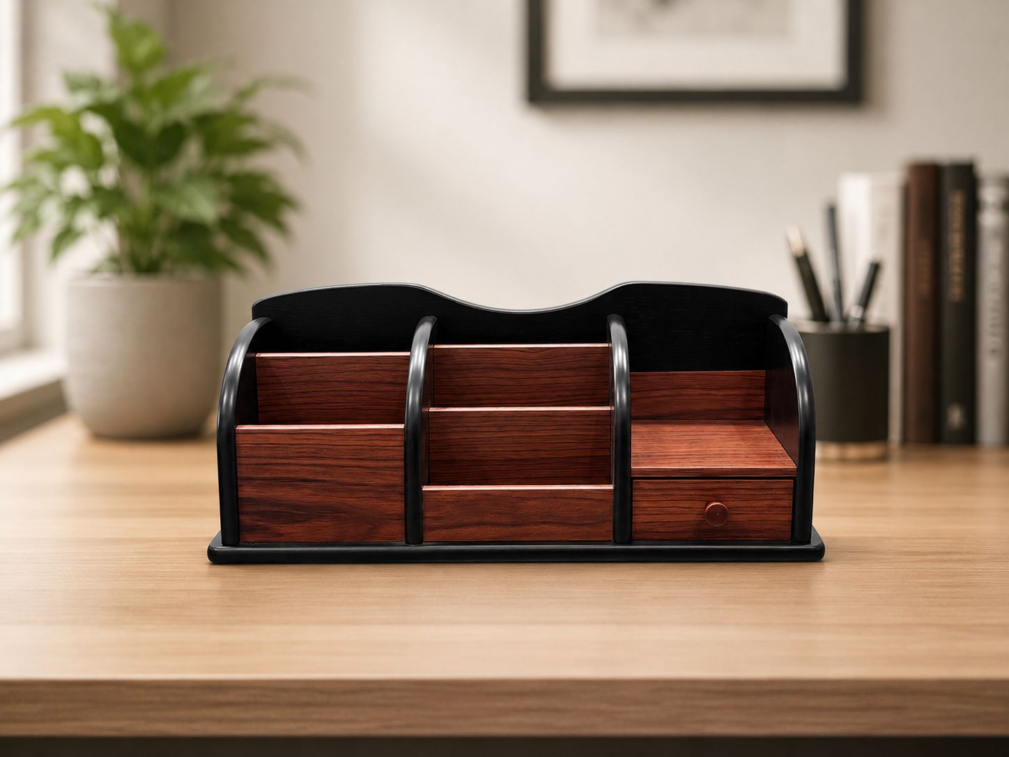 Wooden Desk Accessories Organizer
