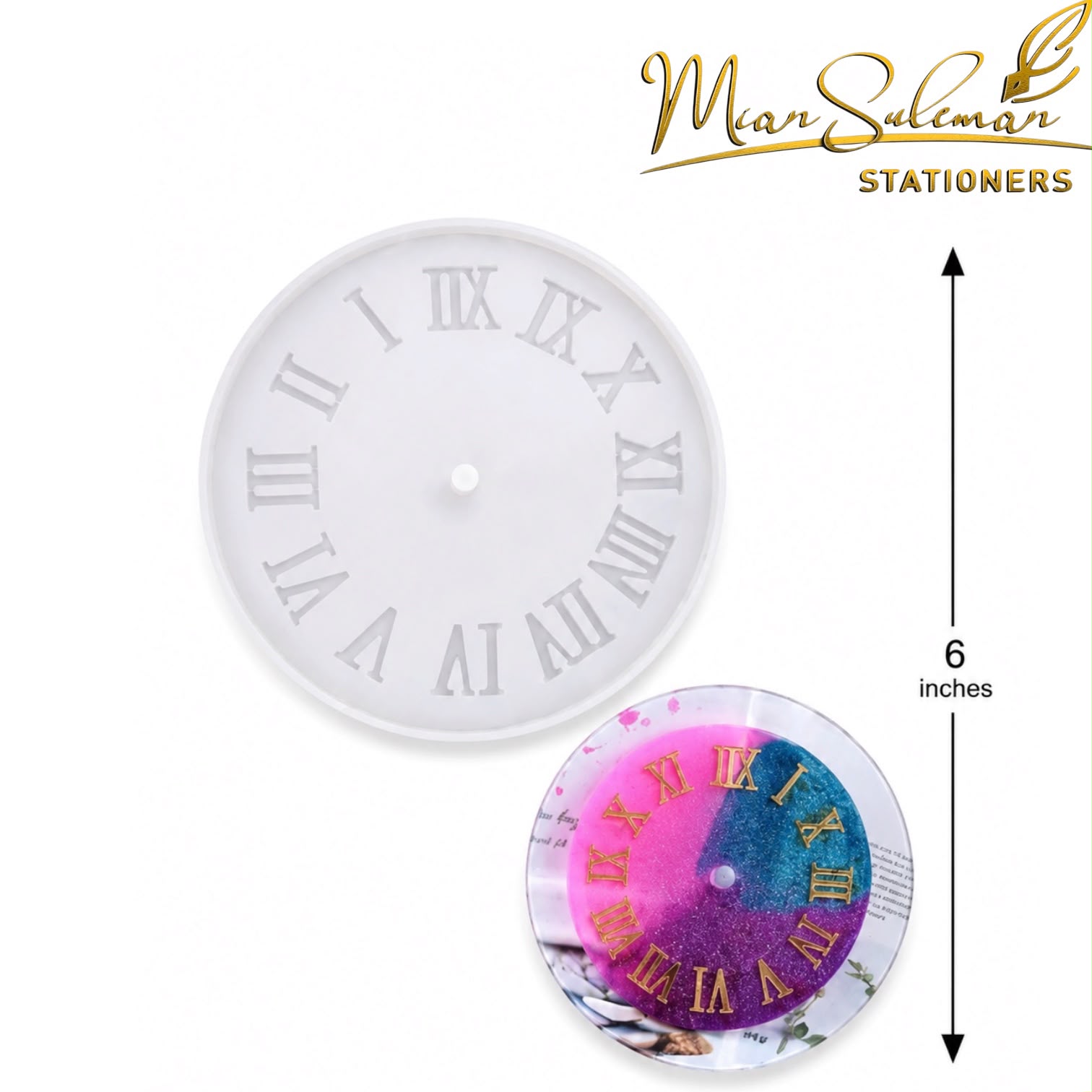 Feather Clock Mold For Resin & Candle Art