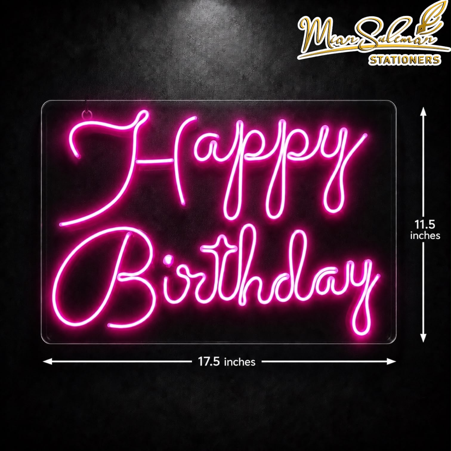 LED Neon Board Happy Birthday Sign 11.5x17.5 Inches