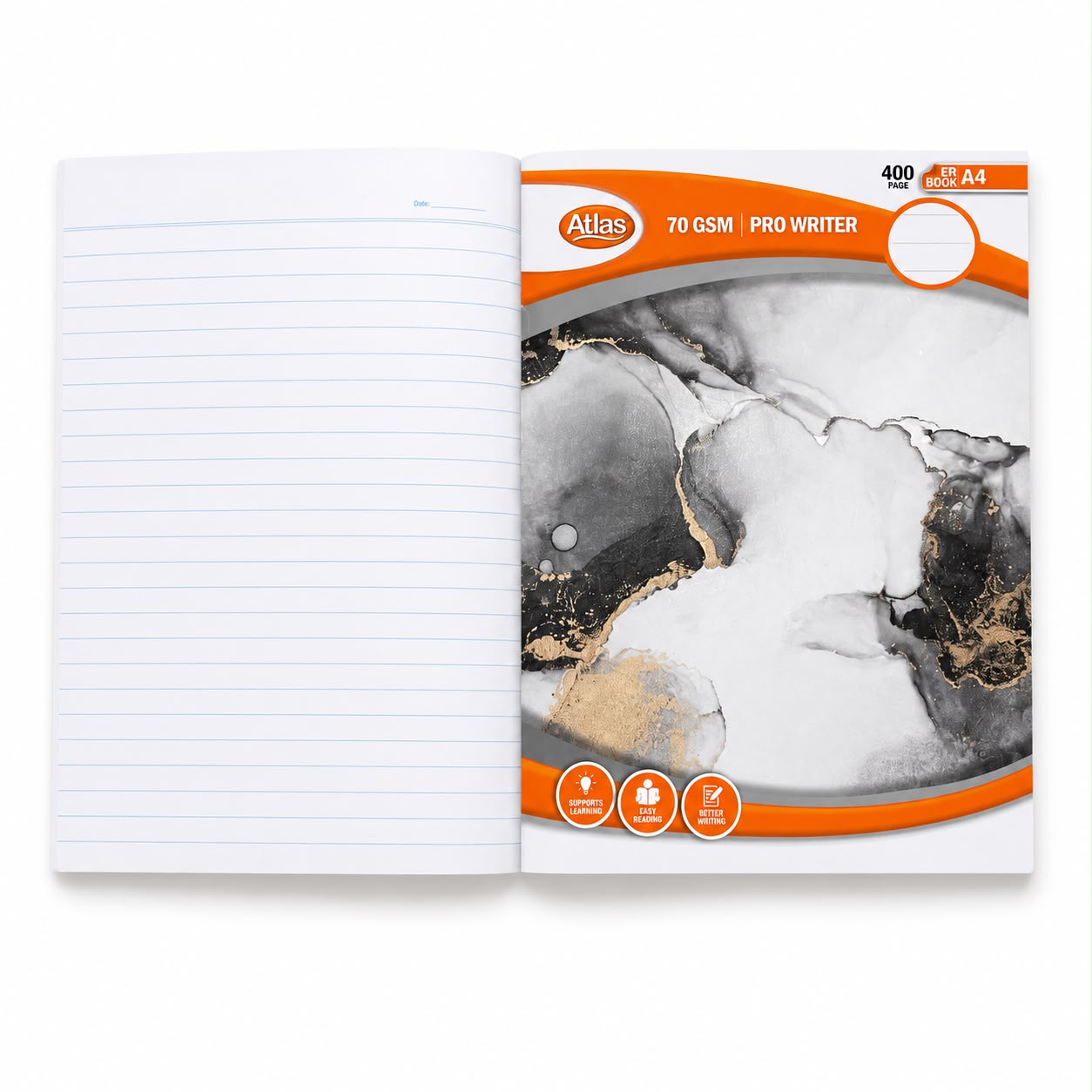 Atlas High Quality Paper 400 Page Broad Line Register