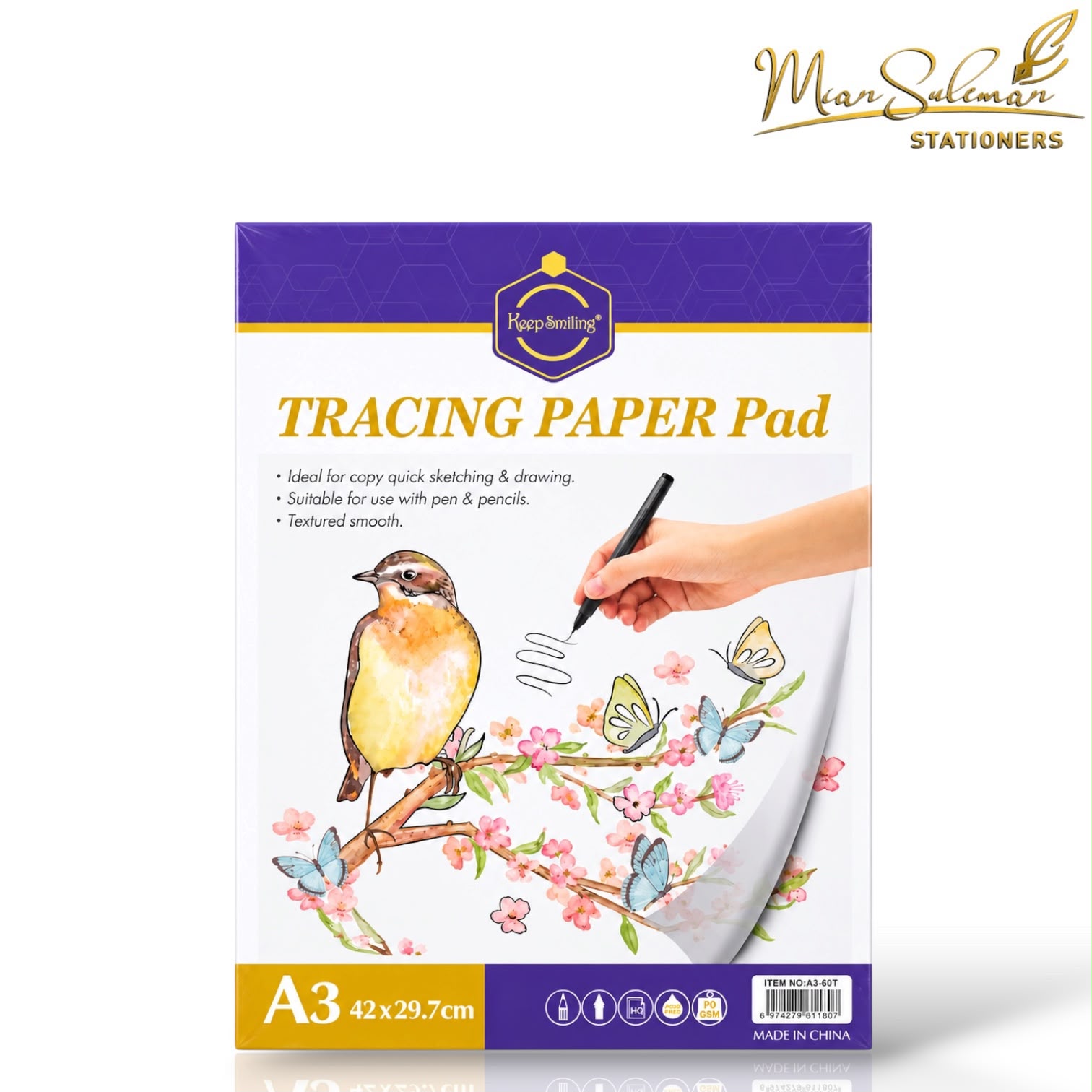 Keep Smiling Tracing Paper Pad A3 Size