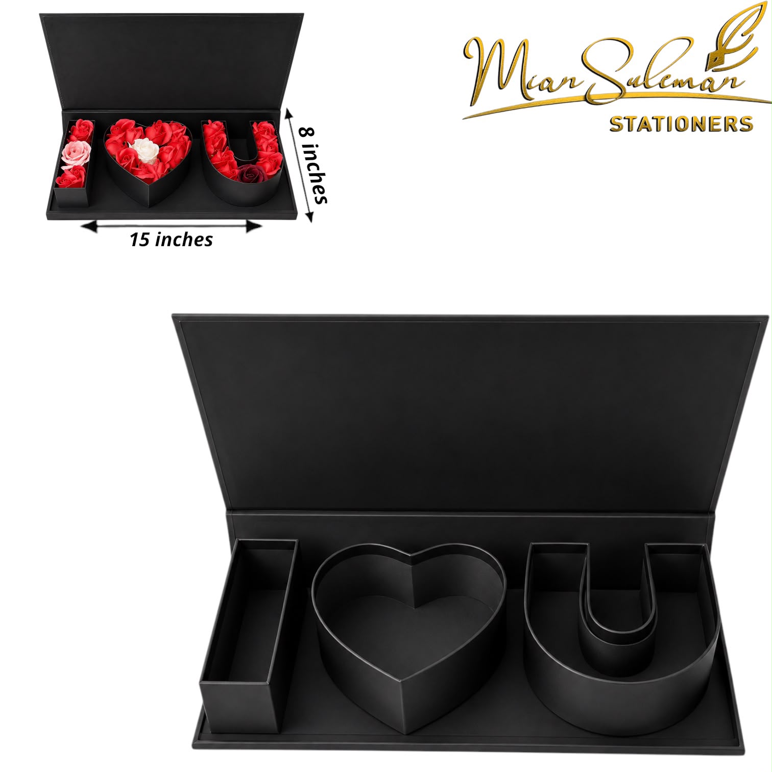 I Love You Letter Shaped With Ribbon Closure Gift Box