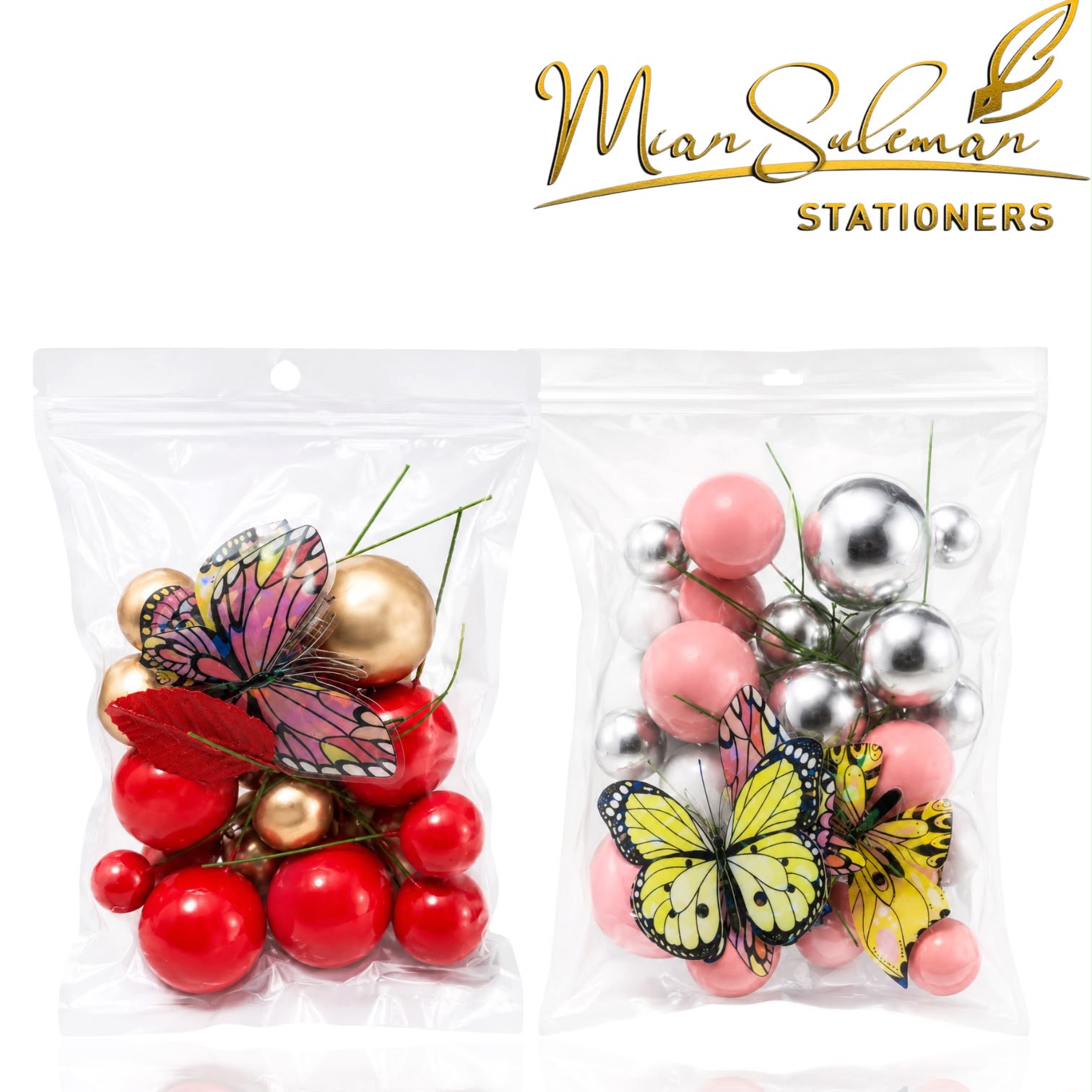 Cake Topper Butterfly Balls Set