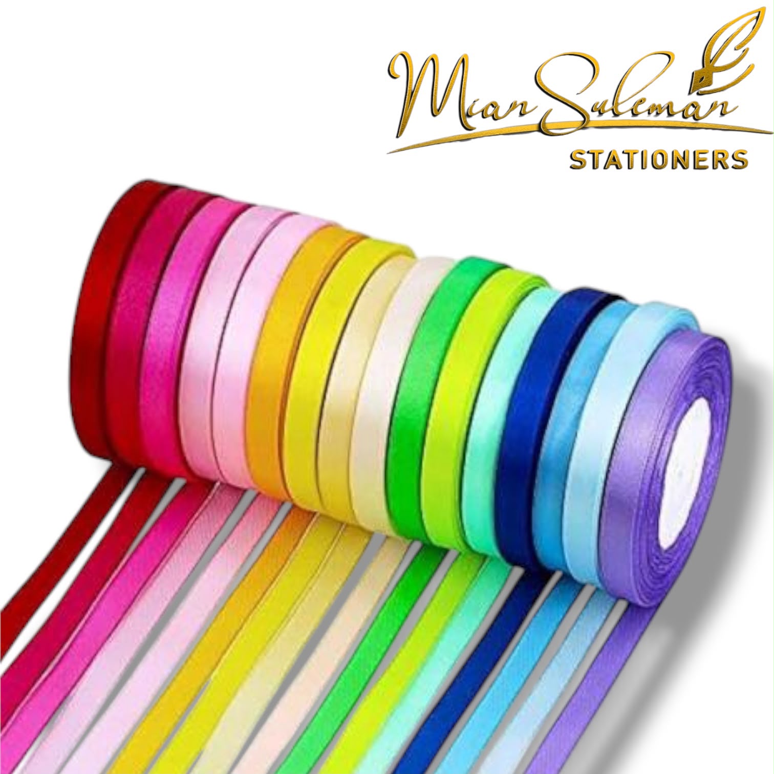 Satin Ribbon Roll 0.5 Inches (Multi Colour)