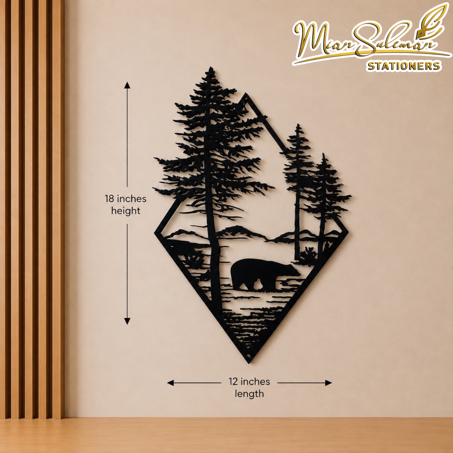 Bear & Forest Diamond Design Decorative Wall Art 3MM