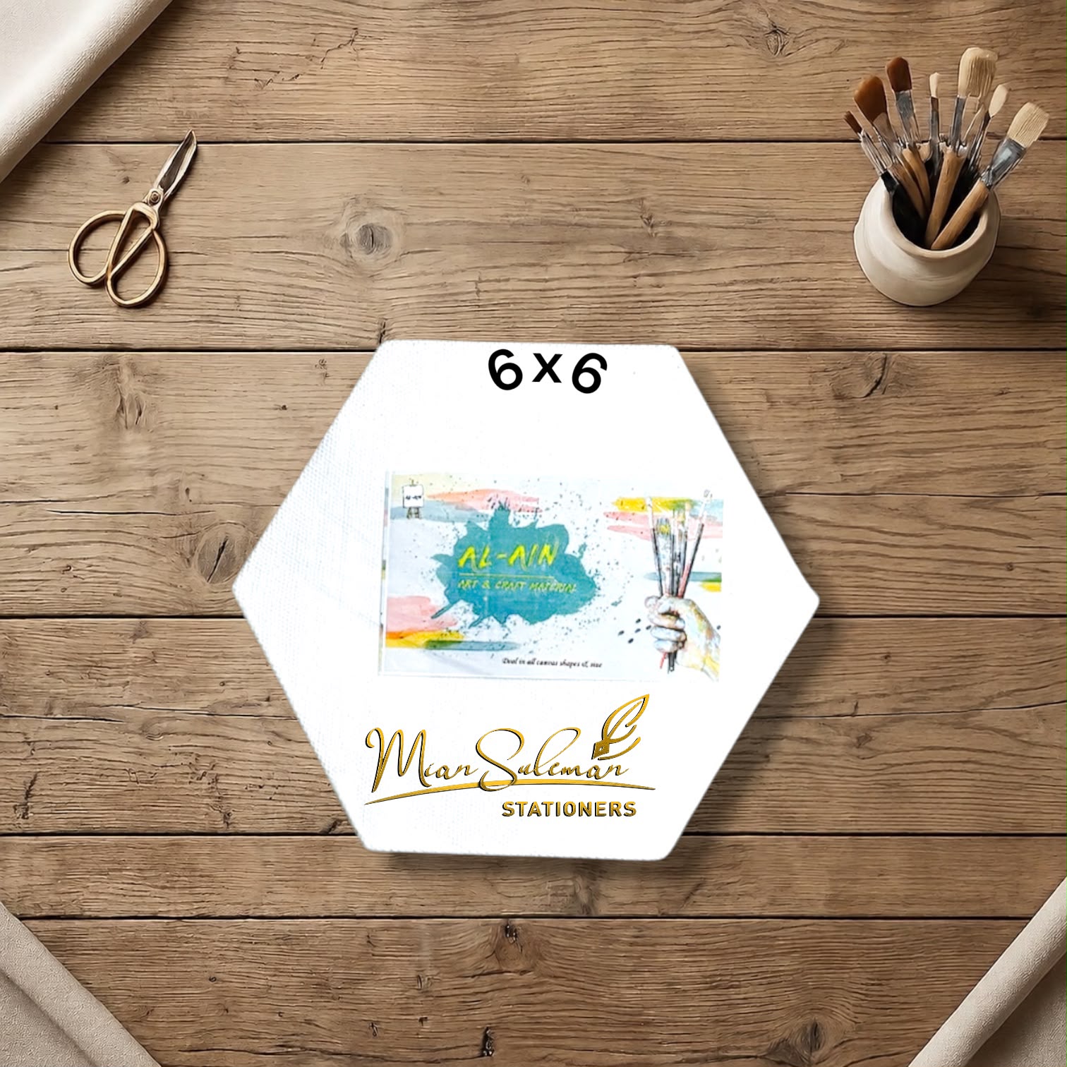 Mini Hexagon Canvas Board Fine Quality 6x6 Inches