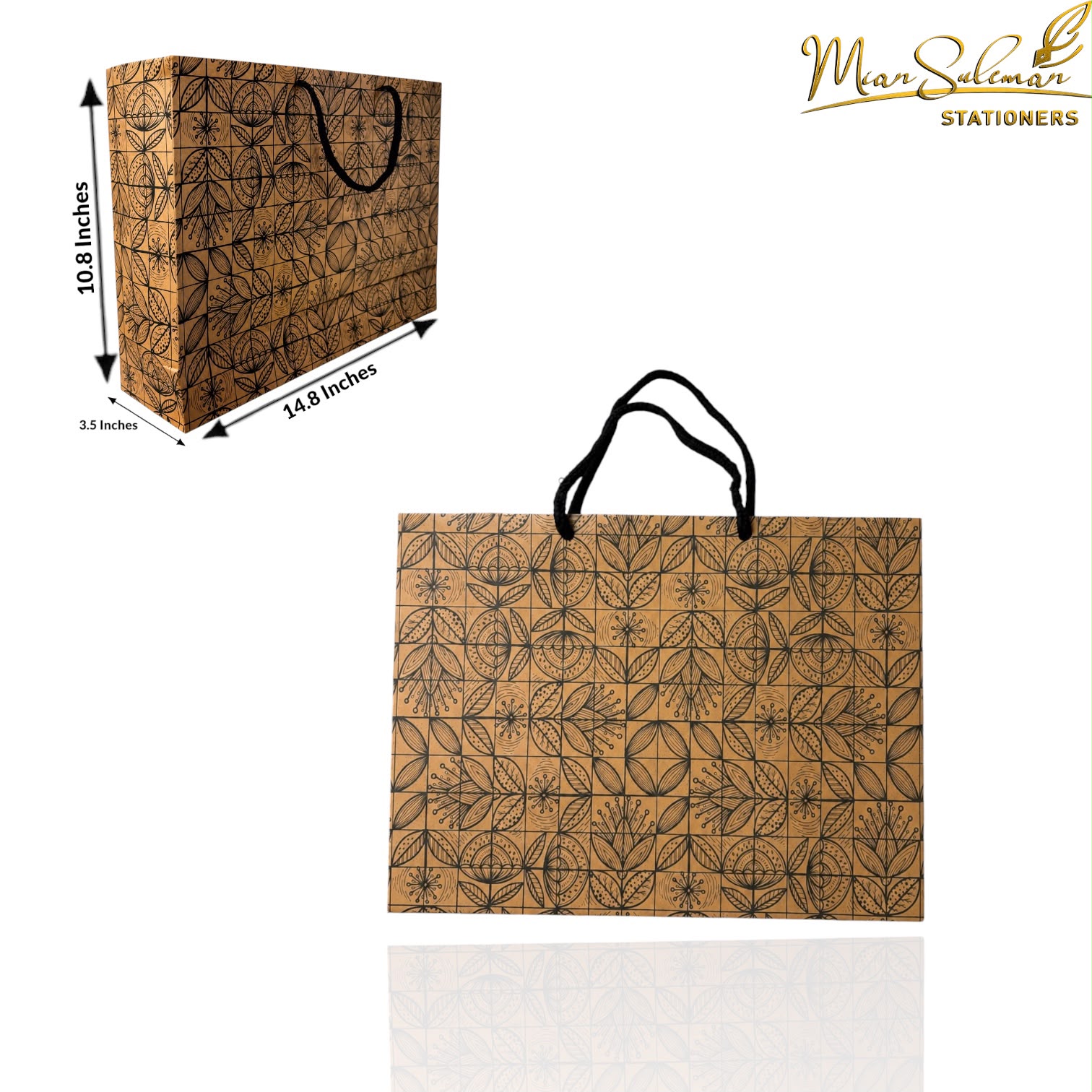 leaf pattern kraft Gift Bag